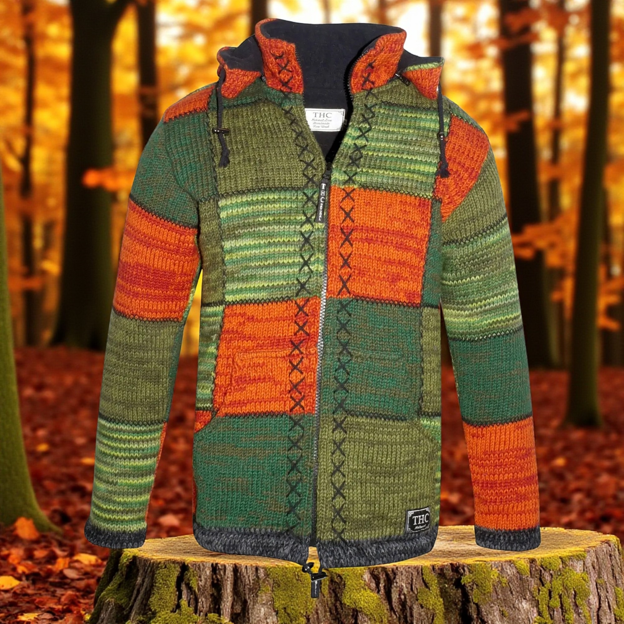 THC Strickjacke 804 Grüne Quadrate 4