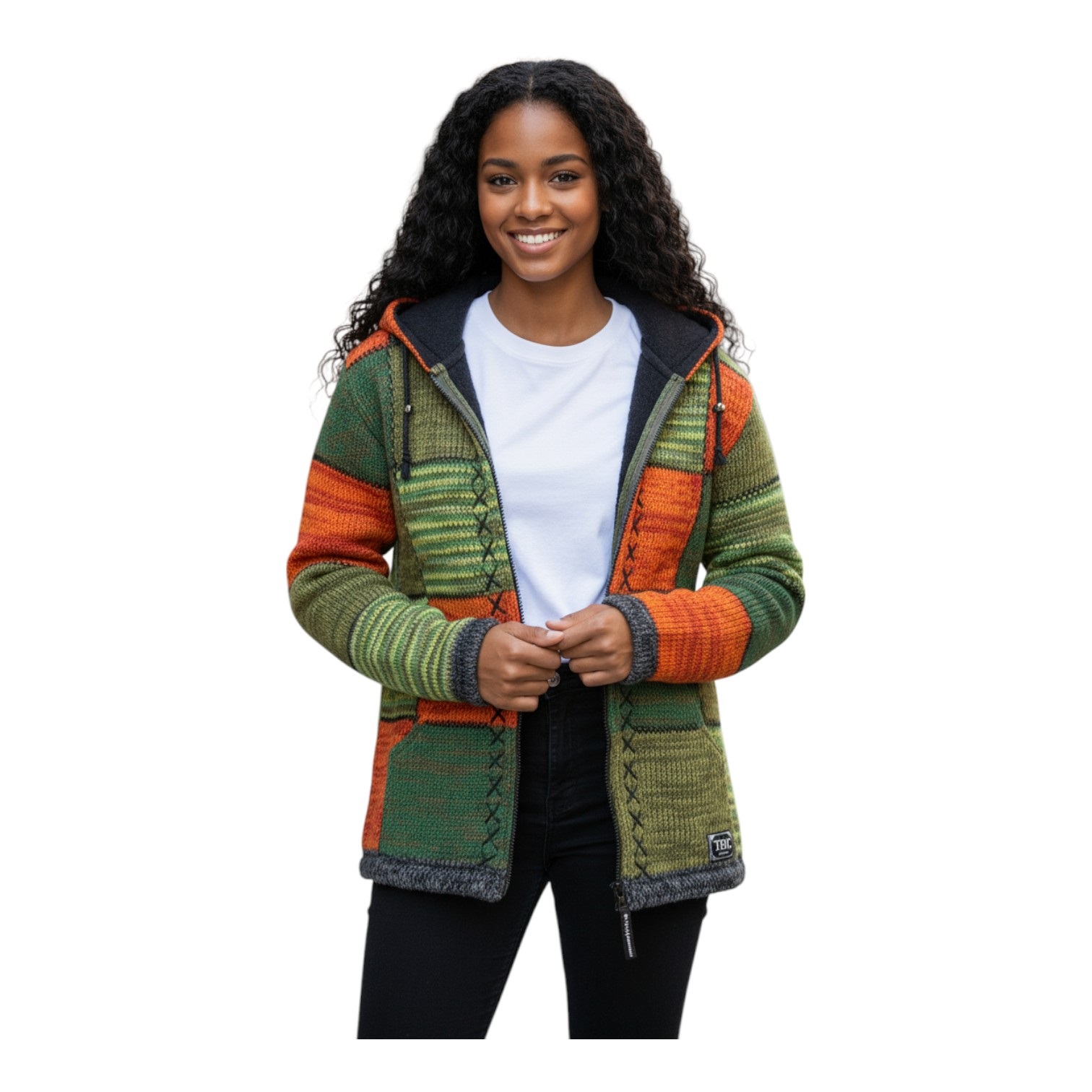 THC Strickjacke 804 Grüne Quadrate 6