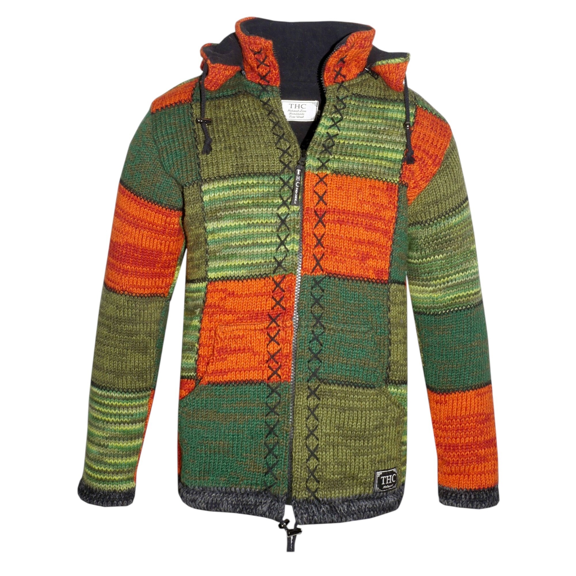 THC Strickjacke 804 Grüne Quadrate