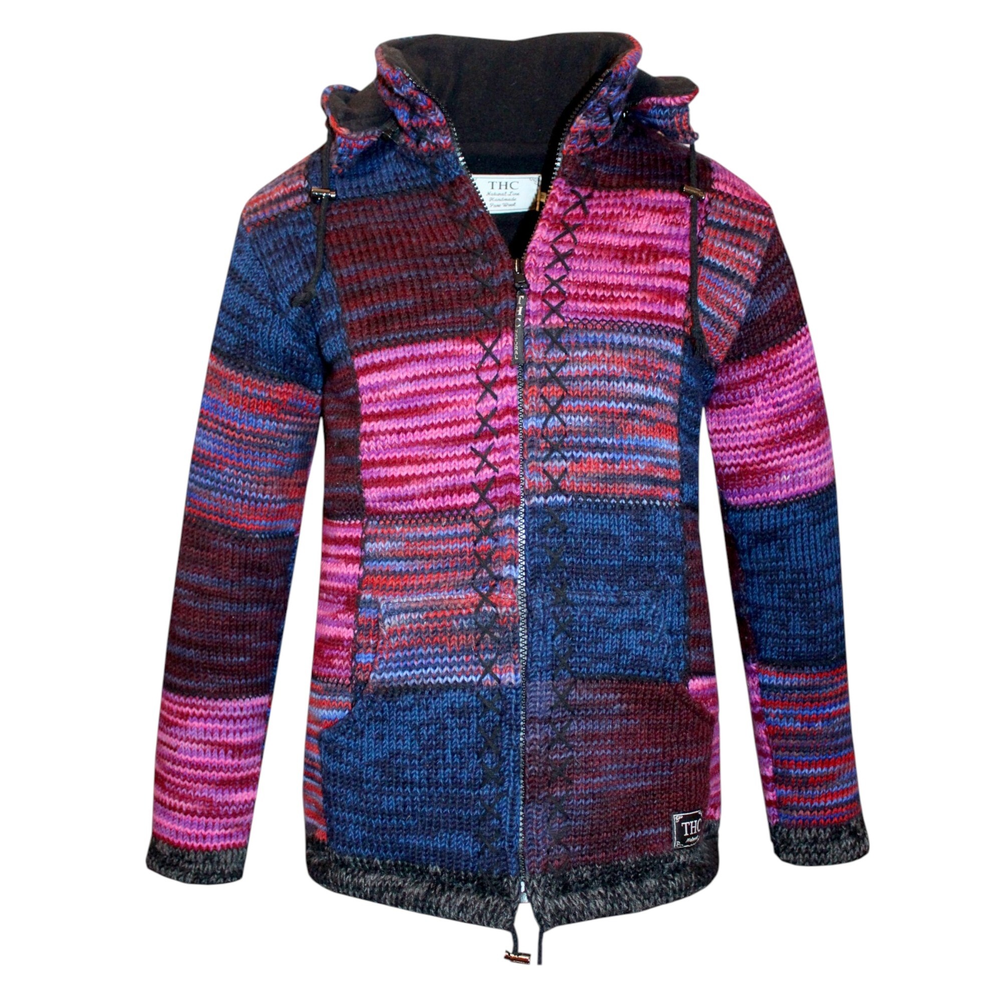 THC Strickjacke 805 lila Quadrate