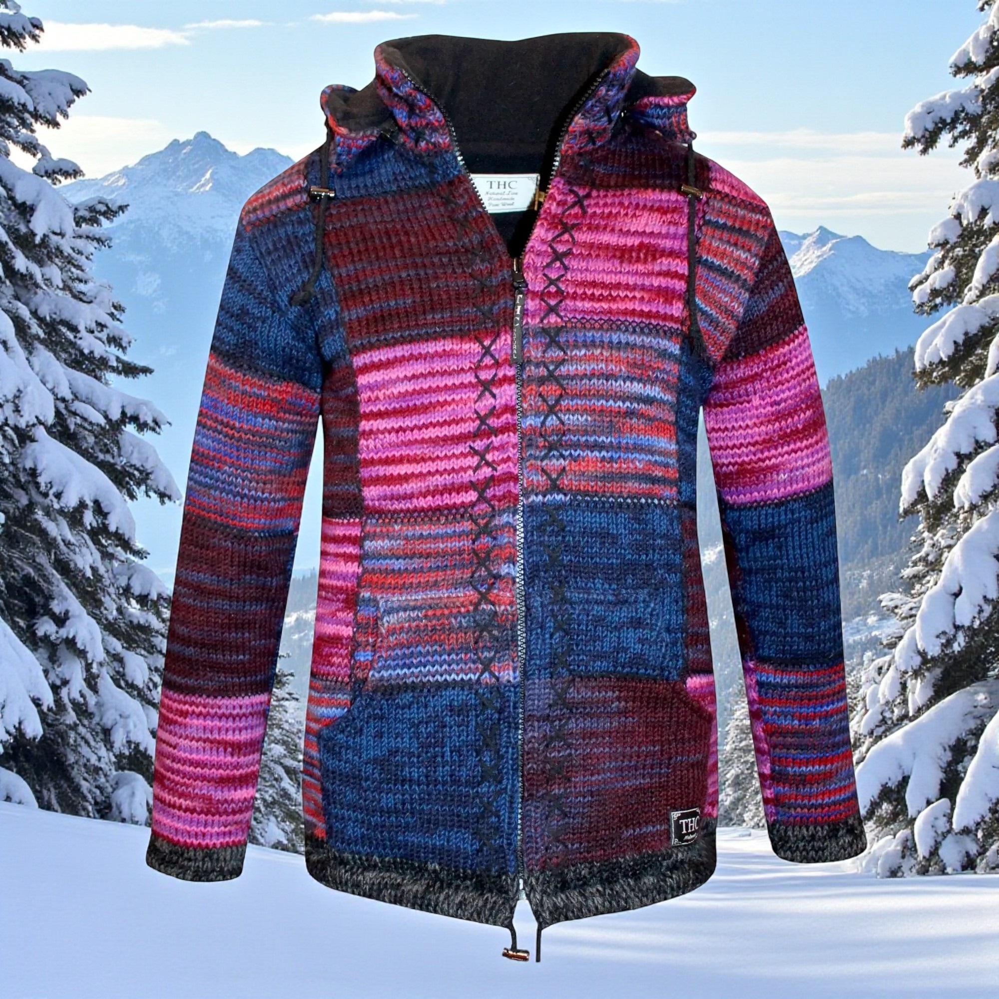 THC Strickjacke 805 lila Quadrate 5