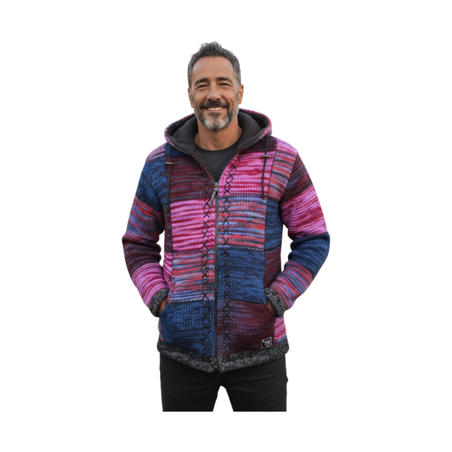 THC Strickjacke 805 lila Quadrate 7
