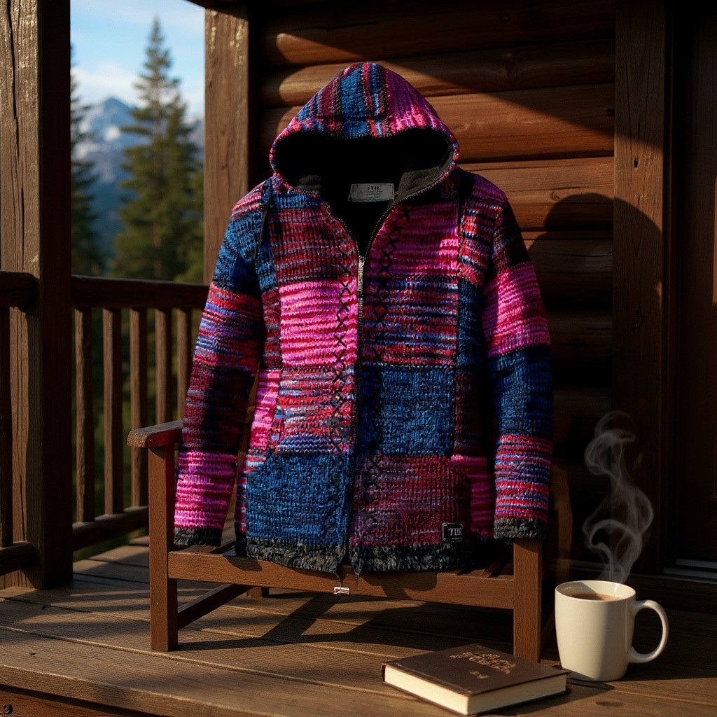 THC Strickjacke 805 lila Quadrate 8