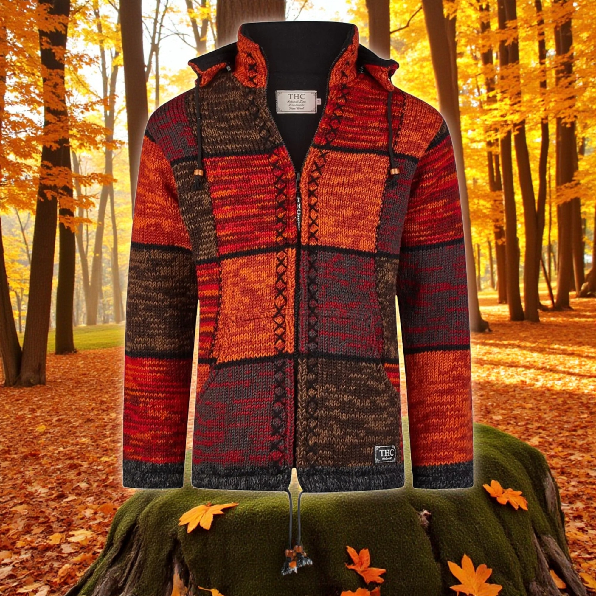 THC Strickjacke 815 rote Quadrate 4