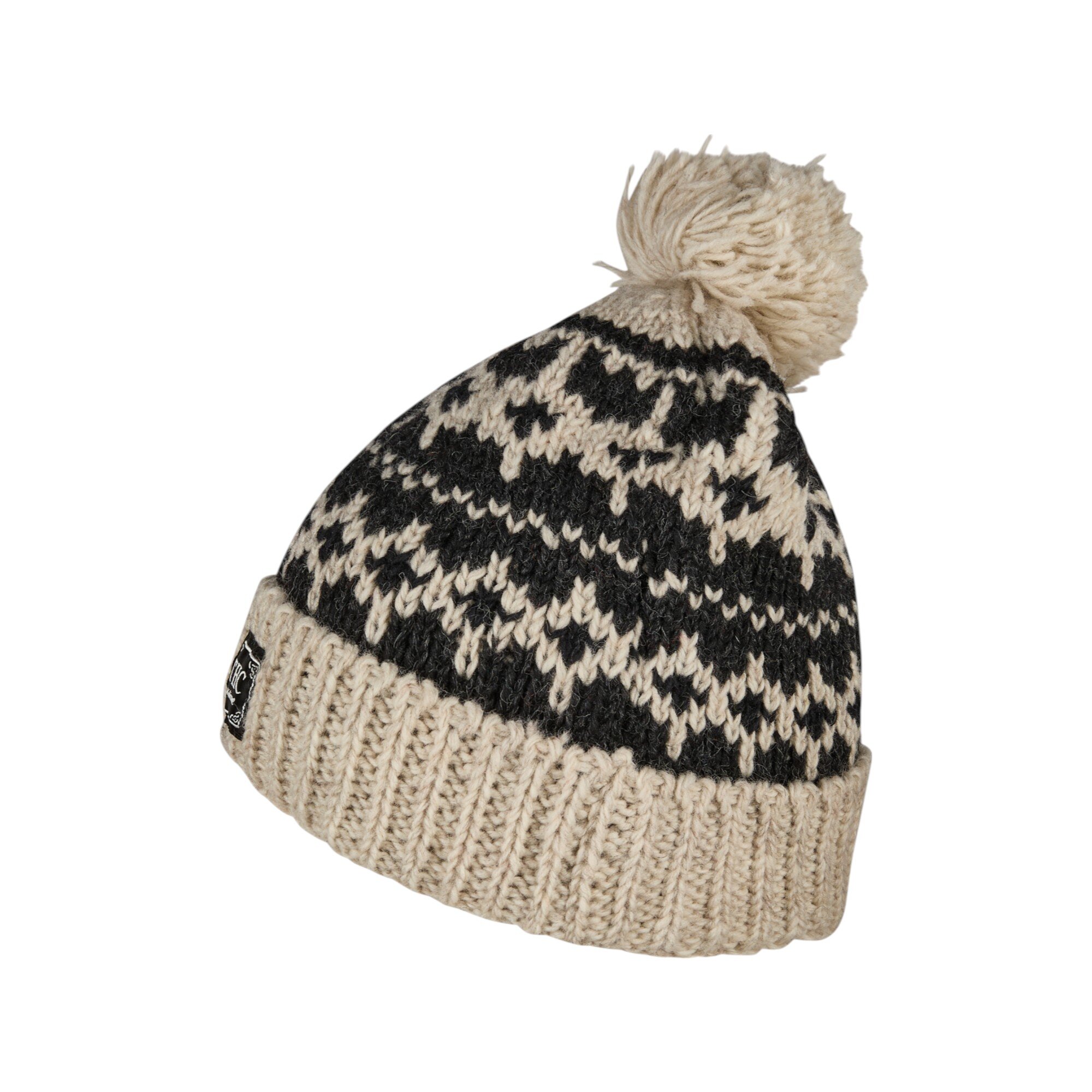 THC Schafwoll Pudelmütze 511 anthrazit weiß
