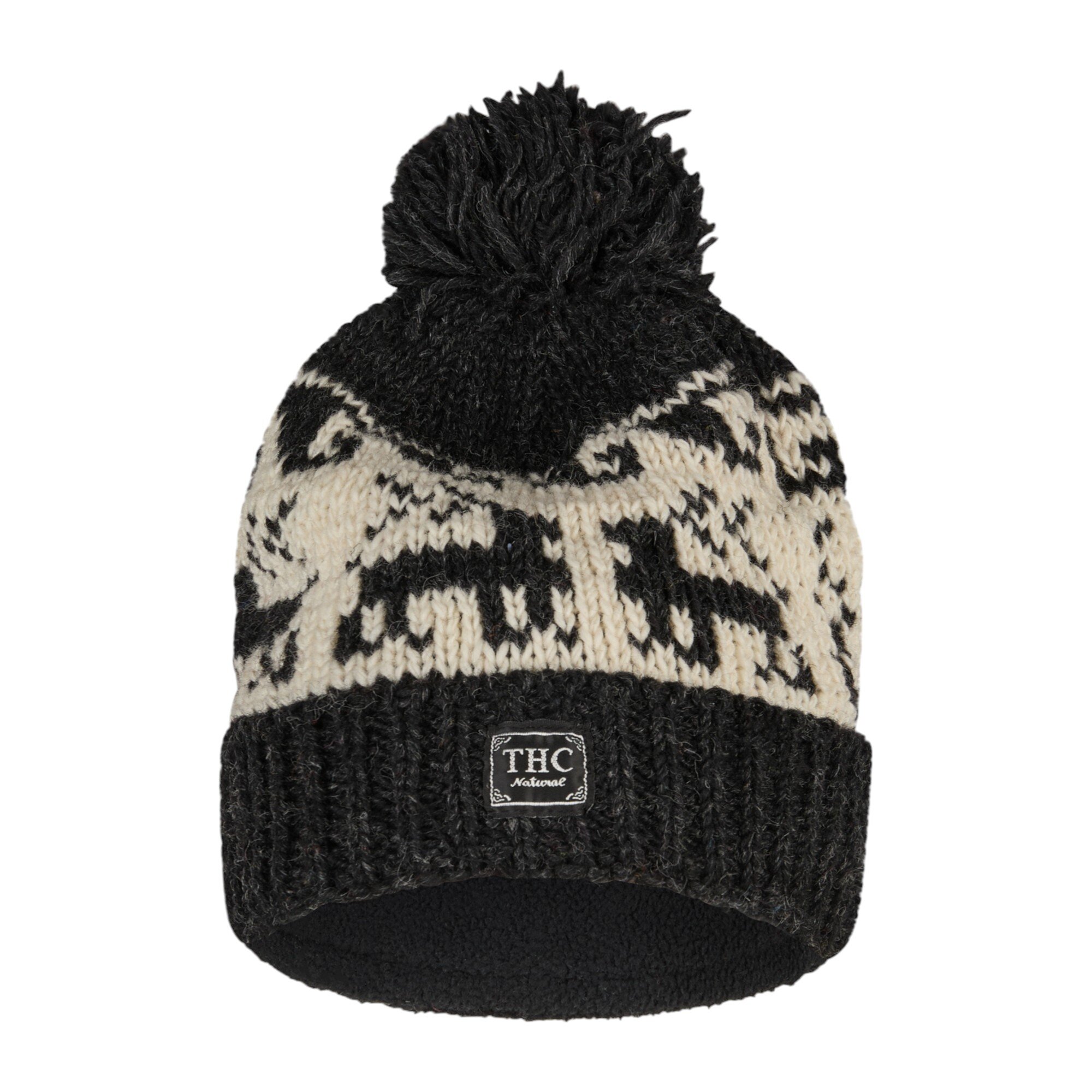 THC Schafwoll Pudelmütze 606 Rentier schwarz