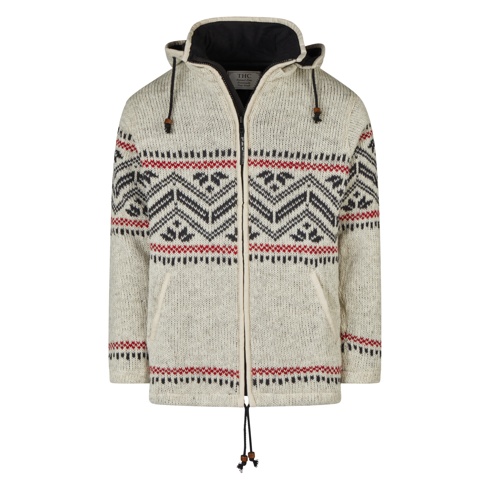THC Schafwollstrickjacke Baumwollfutter 858