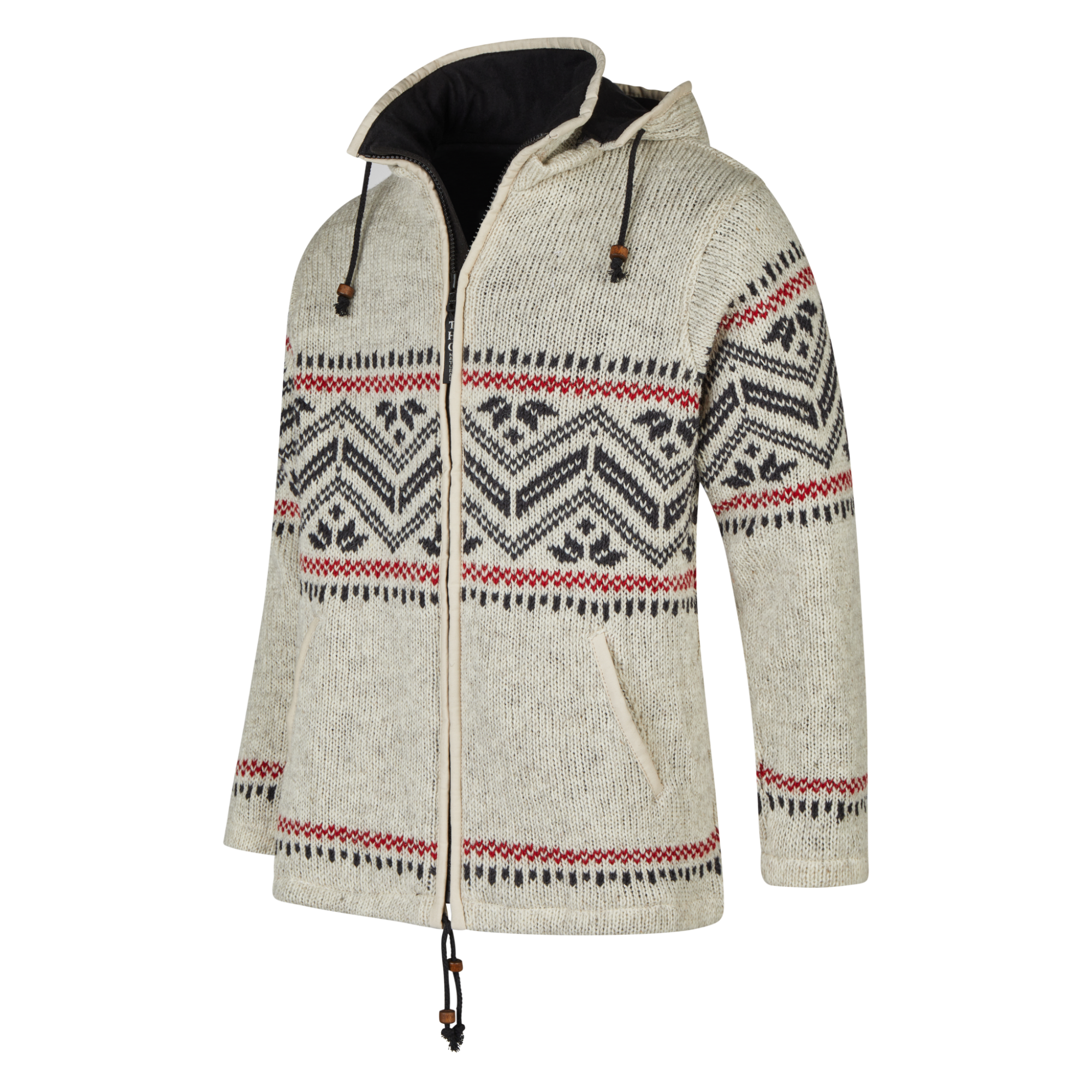 THC Schafwollstrickjacke Baumwollfutter 858