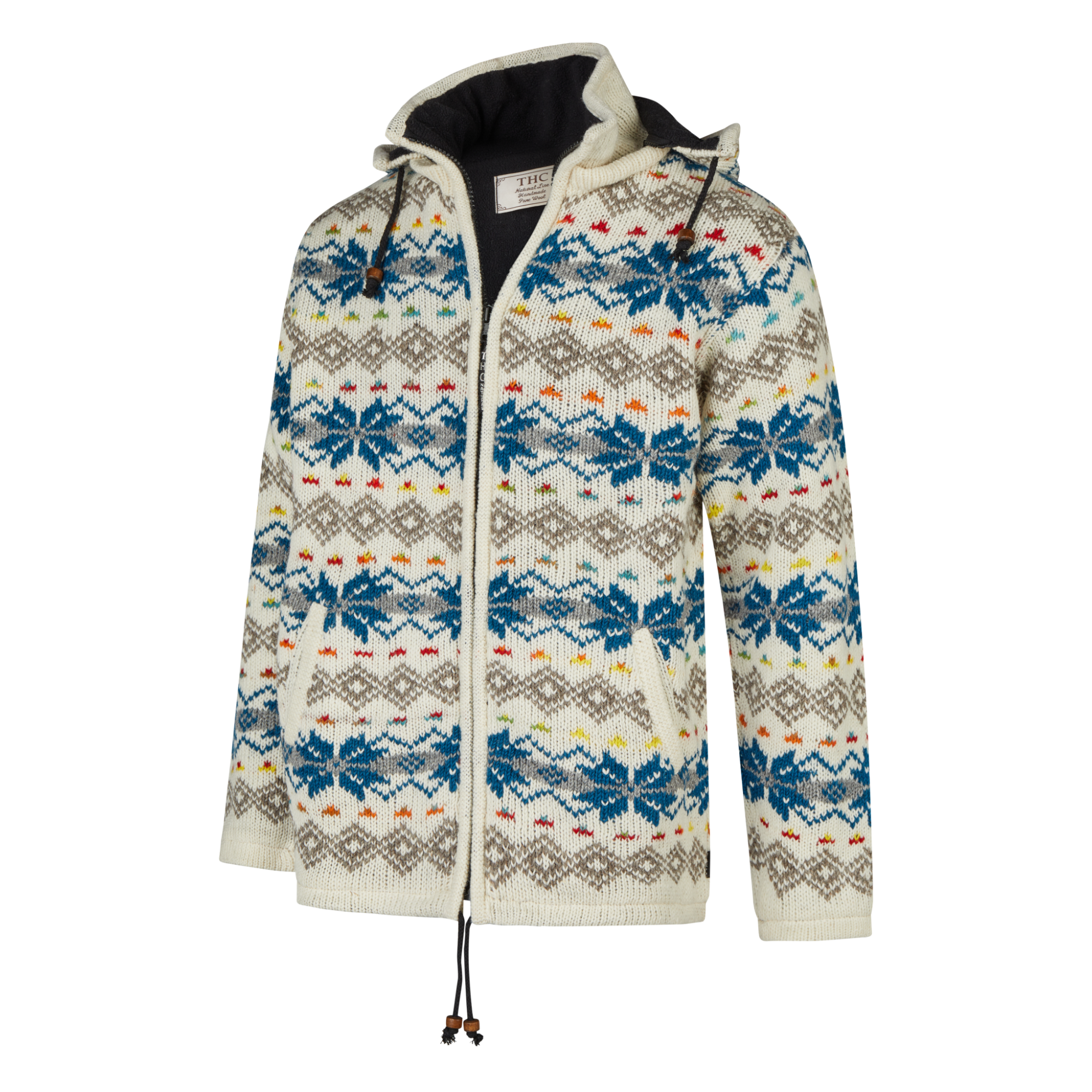 THC Schafwollstrickjacke Baumwollfutter 860