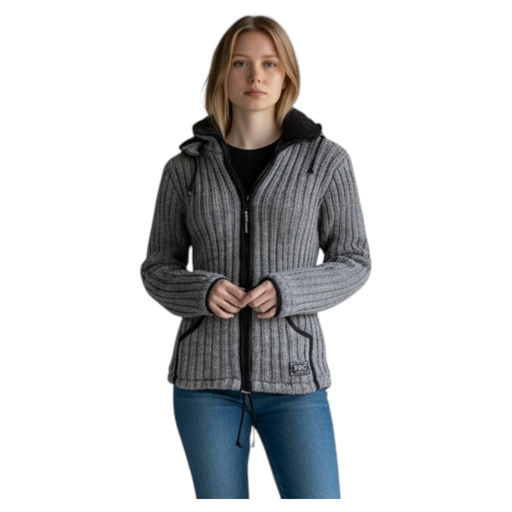 THC Schafwoll Strickjacke grau 725 5
