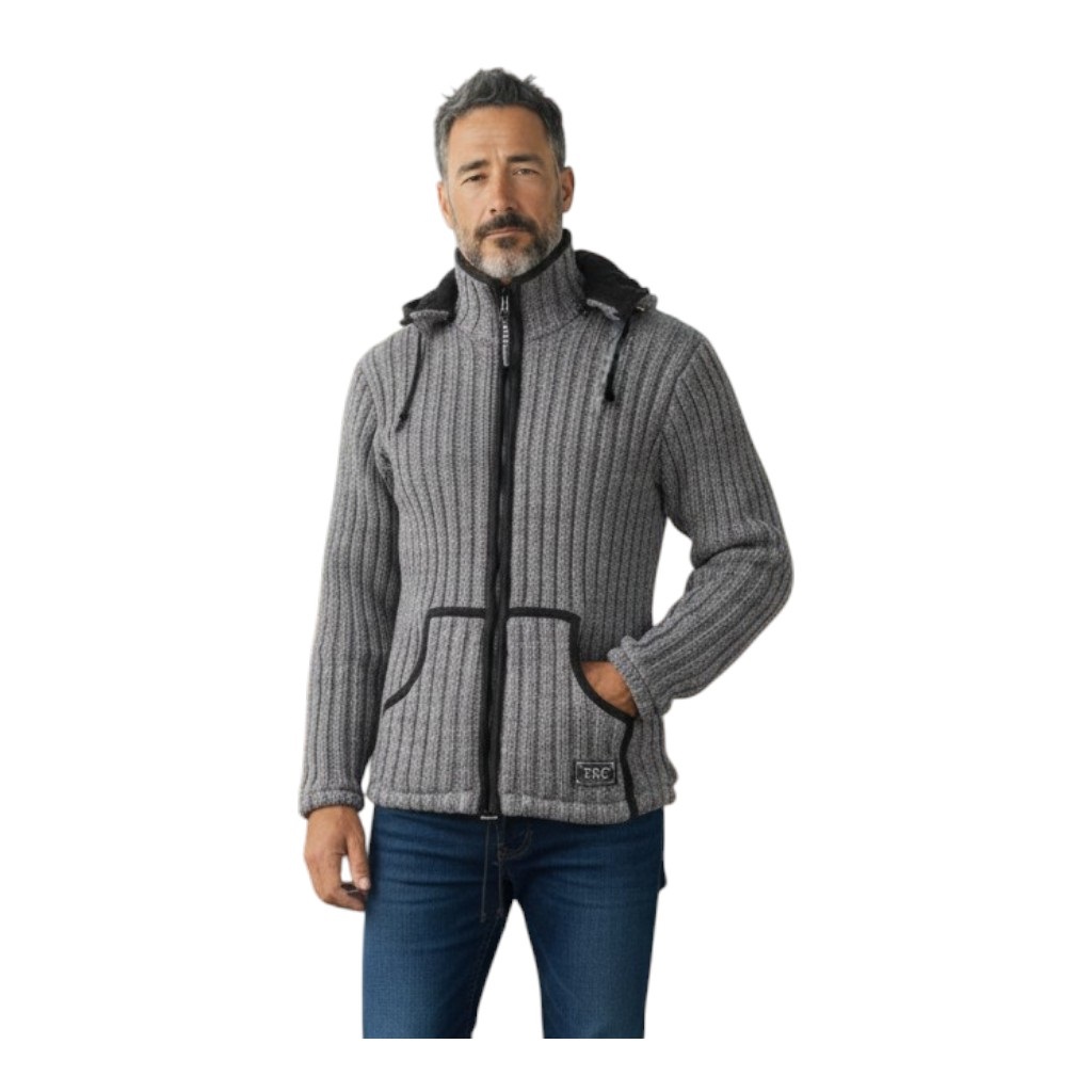 THC Schafwoll Strickjacke grau 725 6