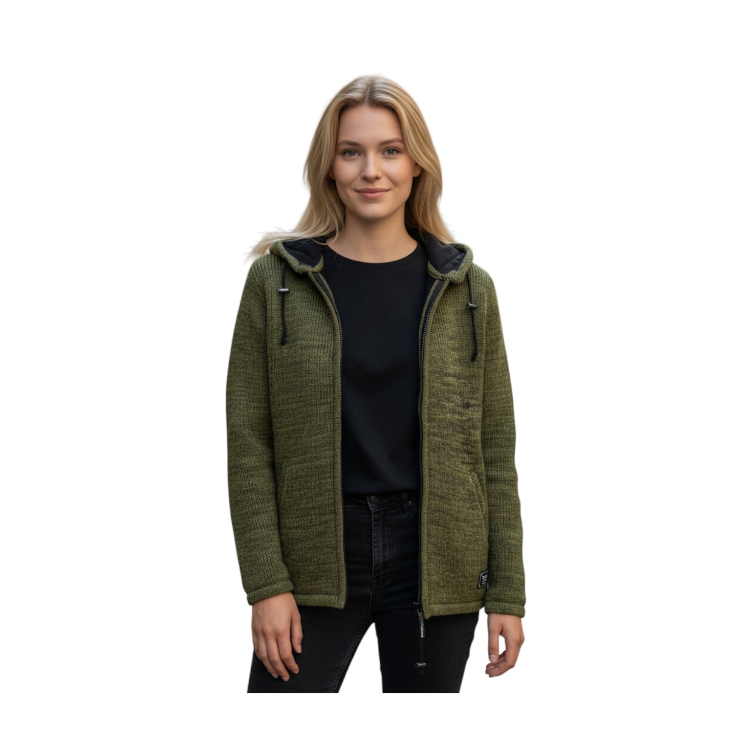 THC Schafwollstrickjacke 627 grün 6