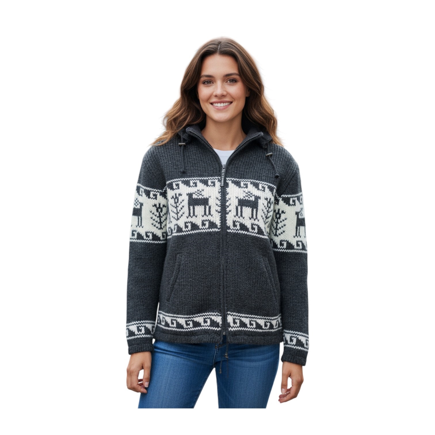 THC Strickjacke 606 Rentier schwarz 6