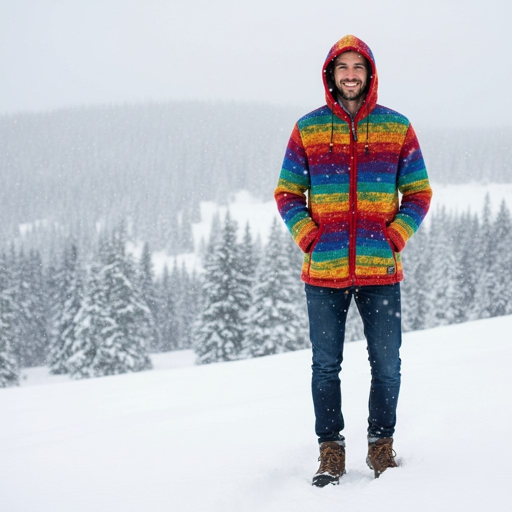 THC Schafwollstrickjacke 620 Rainbow 6