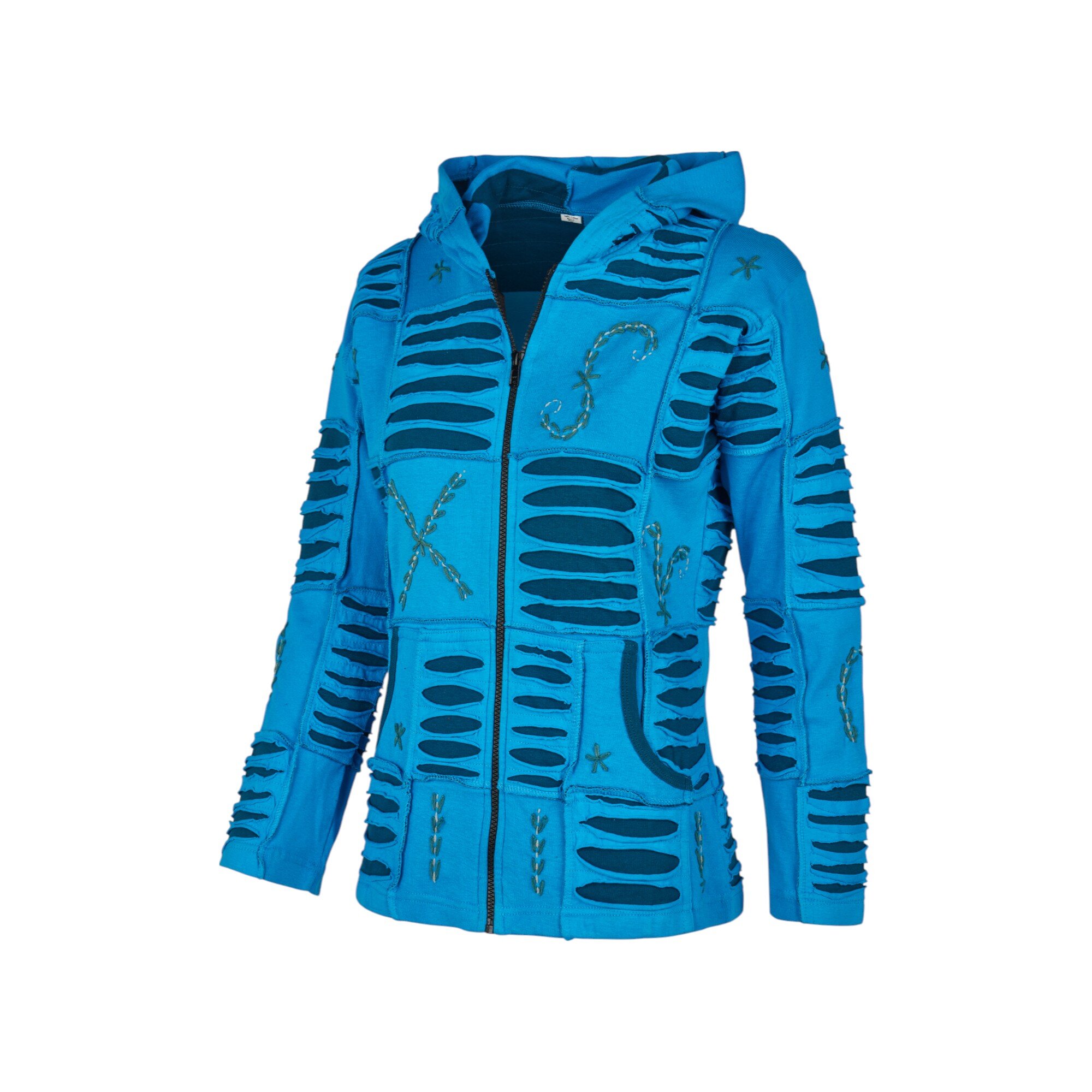 Baumwoll Patch Jacke türkis
