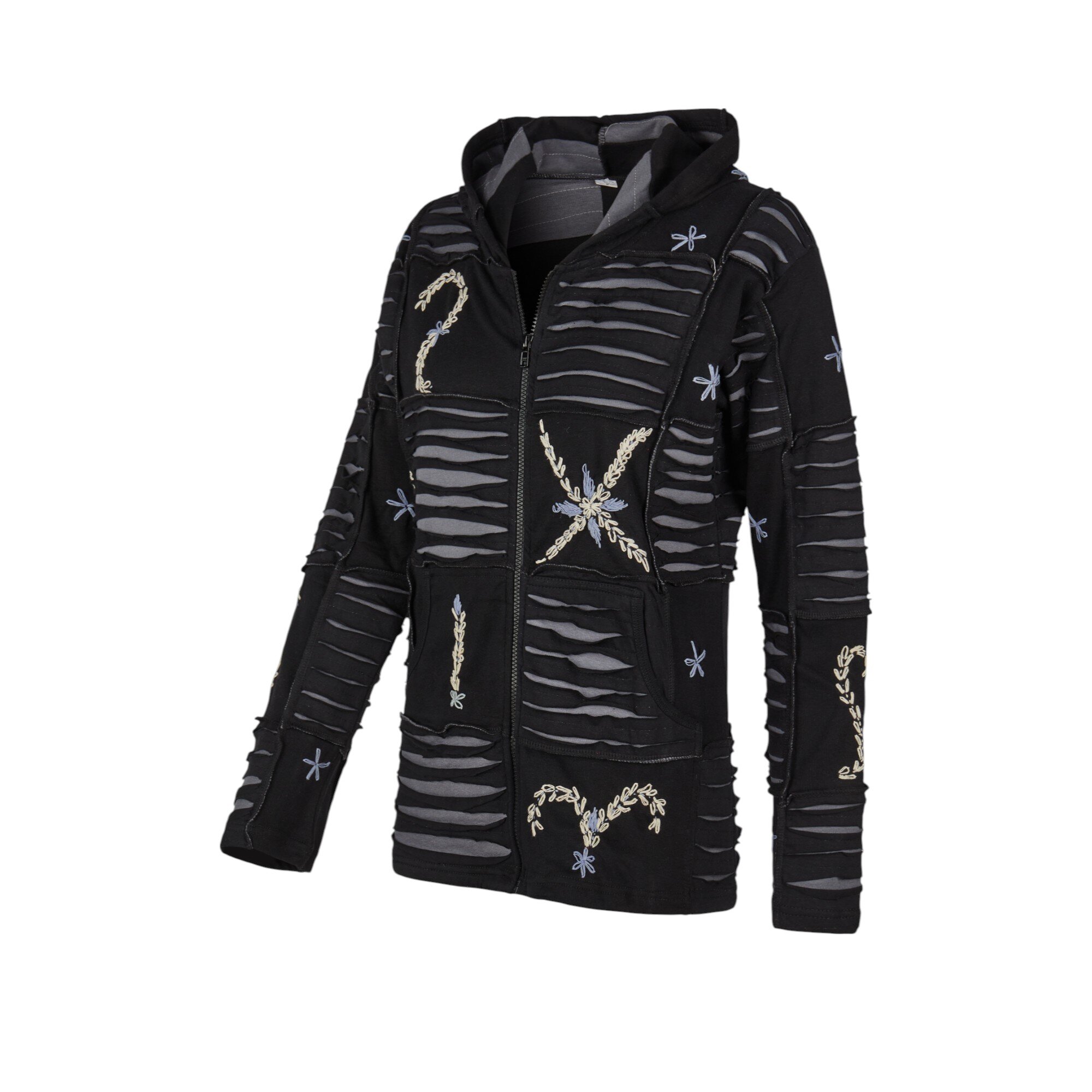 Baumwoll Patch Jacke schwarz