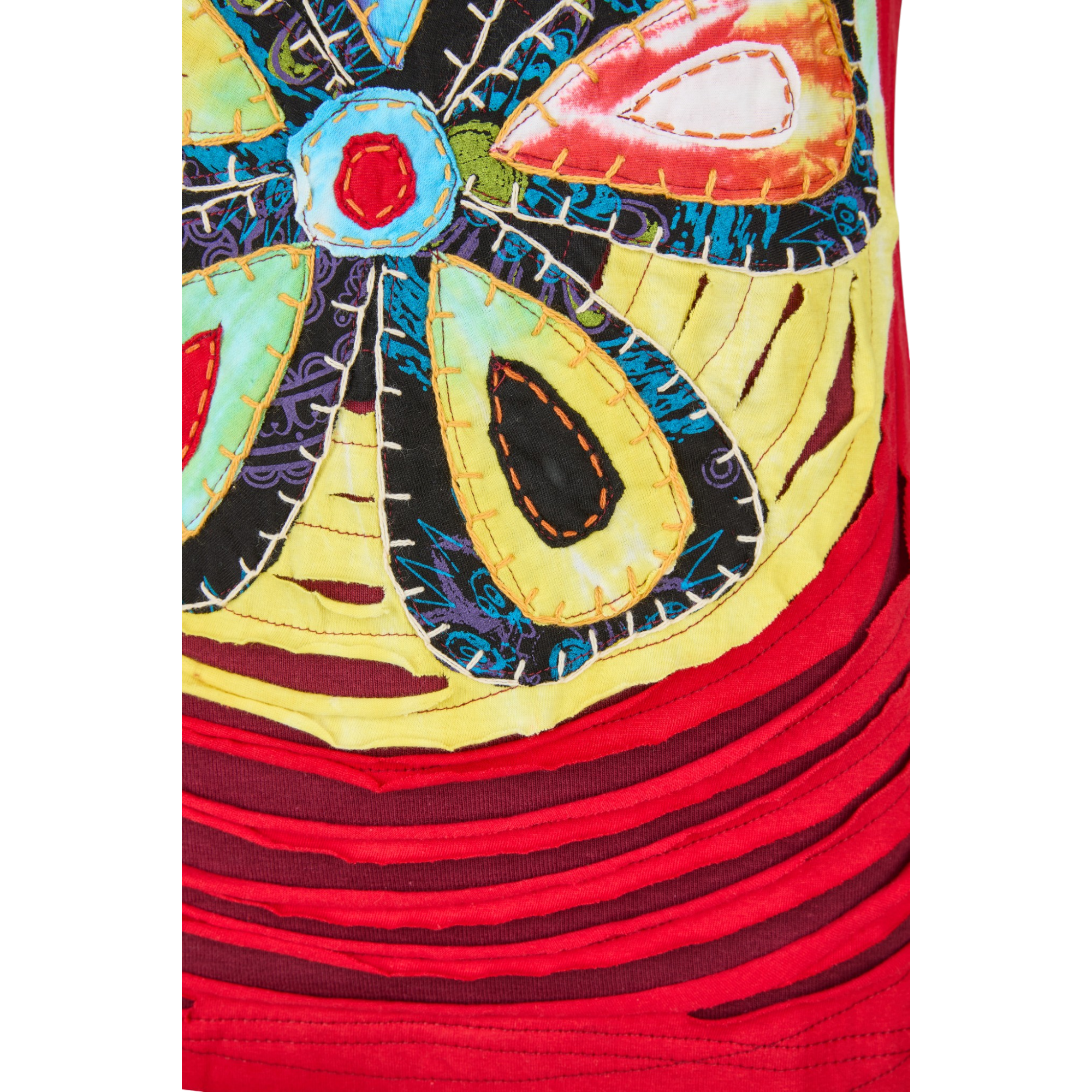 Baumwoll Hippie Mandala Tanktop mit Cutwork rot 4