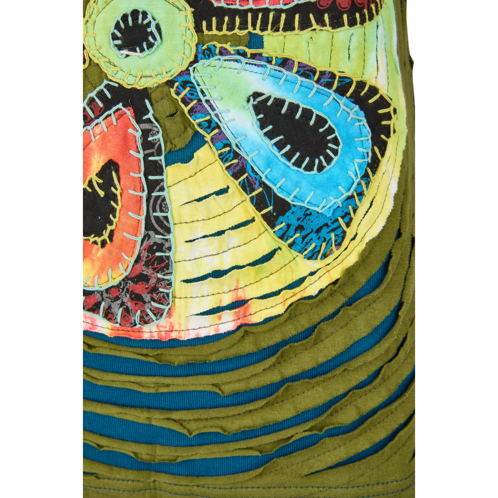 Baumwoll Hippie Mandala Tanktop mit Cutwork grün 4