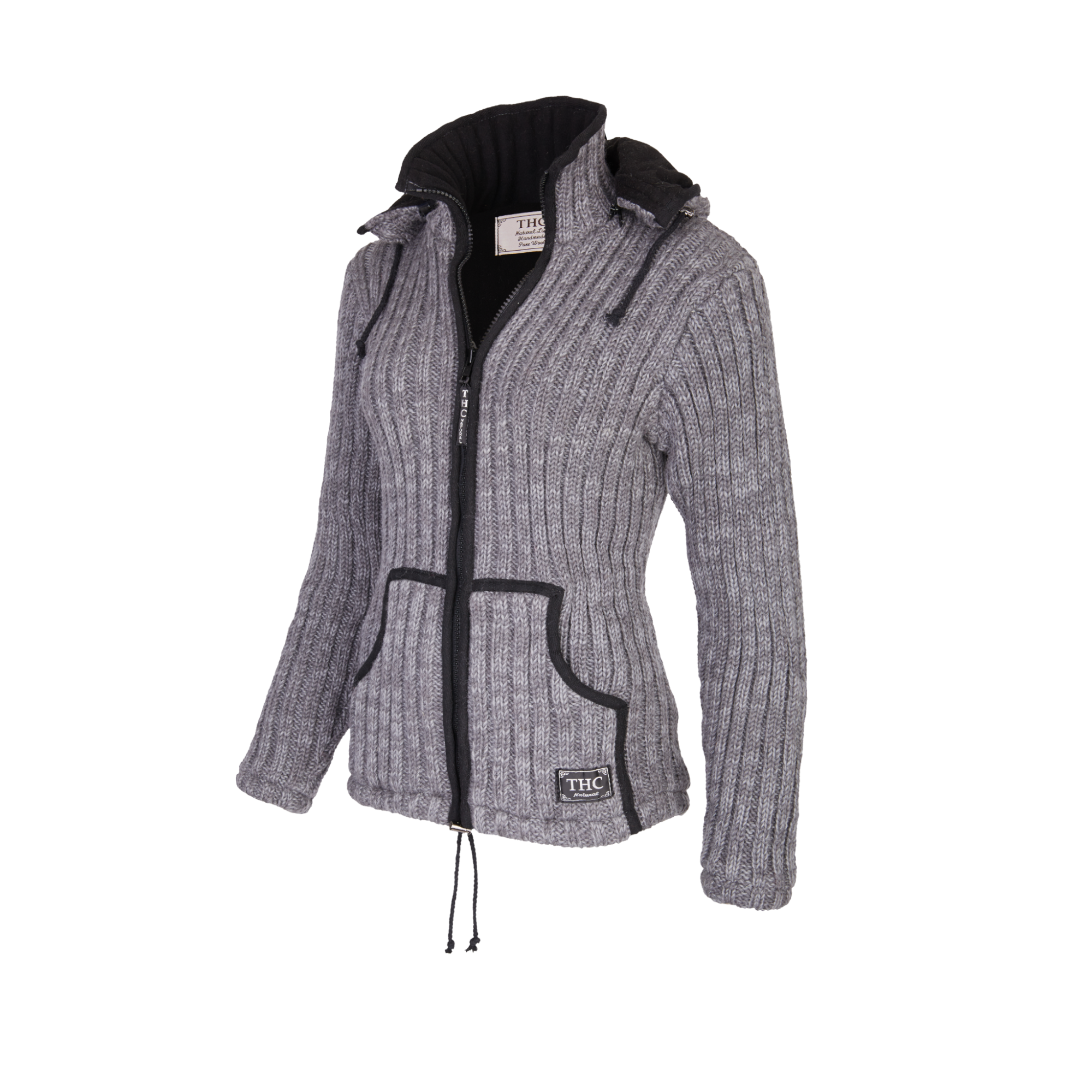THC Schafwoll Strickjacke grau 725