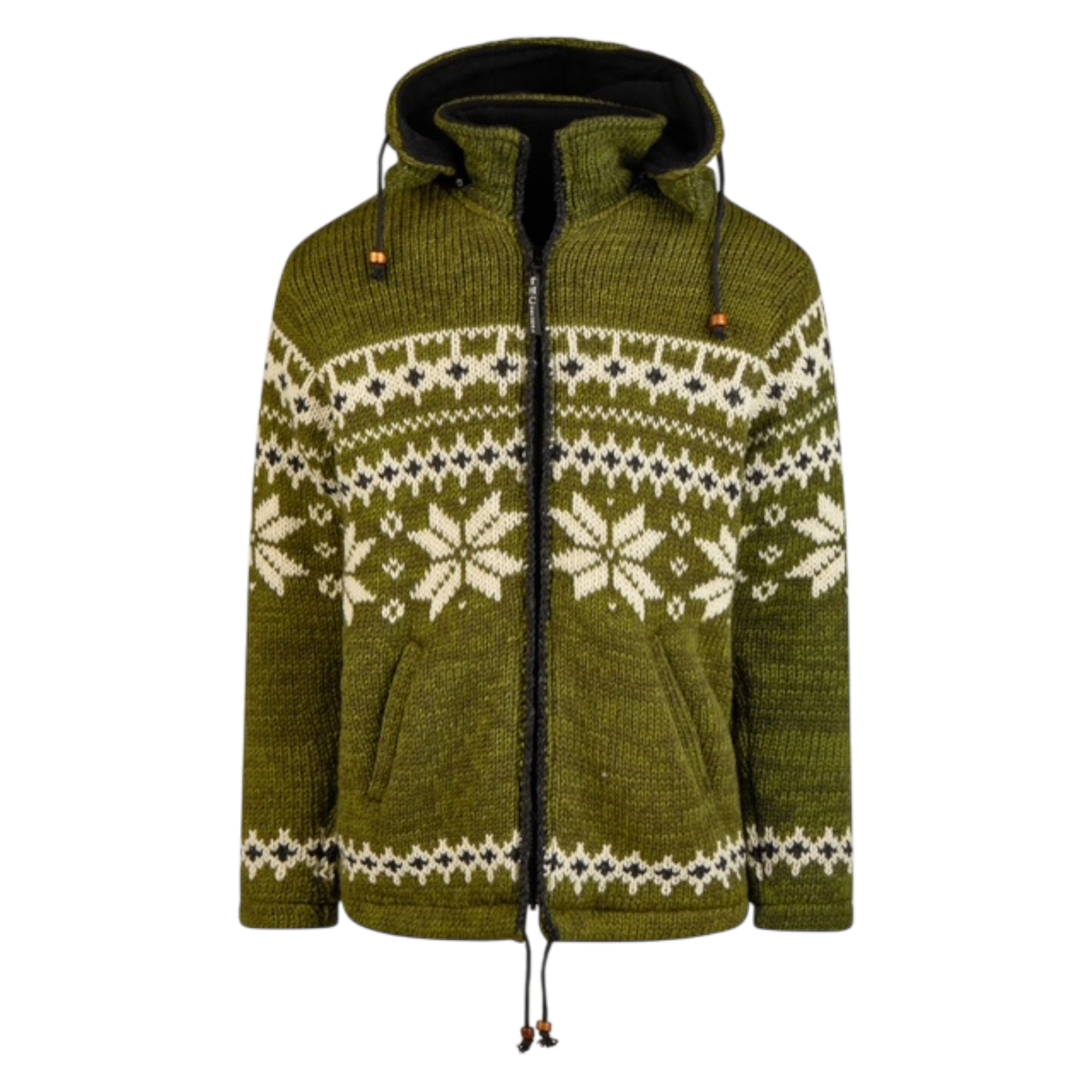 THC Schafwollstrickjacke Norweger grün 607