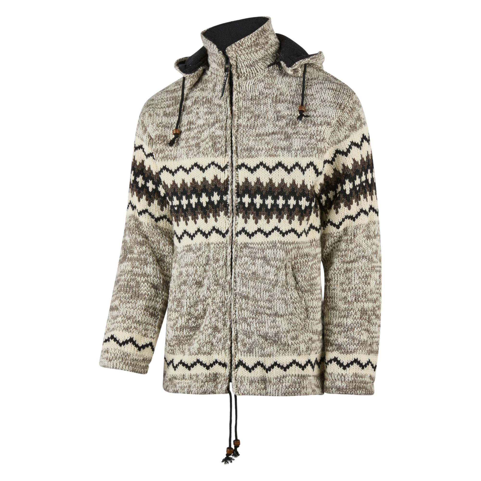 THC Schafwollstrickjacke Norweger grau meliert 608