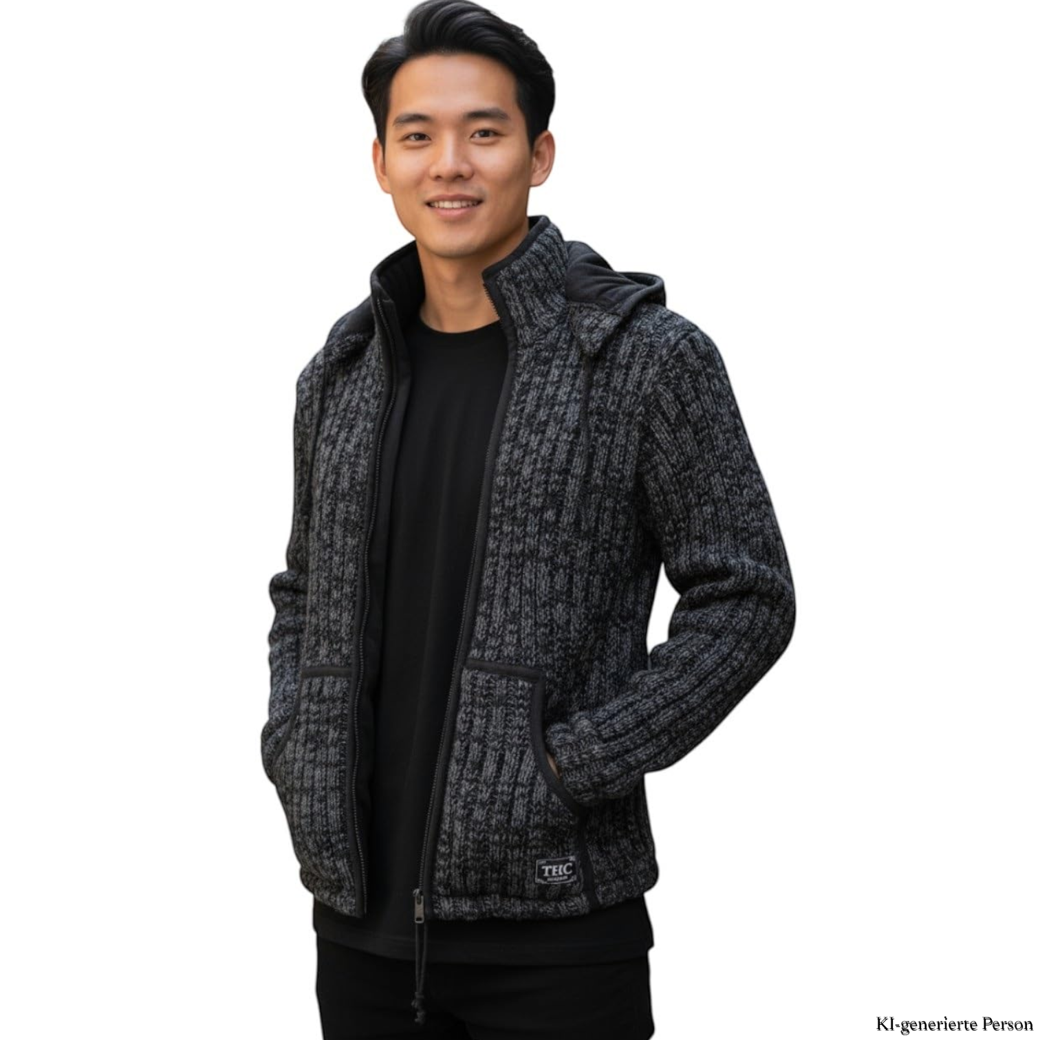THC Schafwoll Strickjacke 714 KI-Generiert Model 2