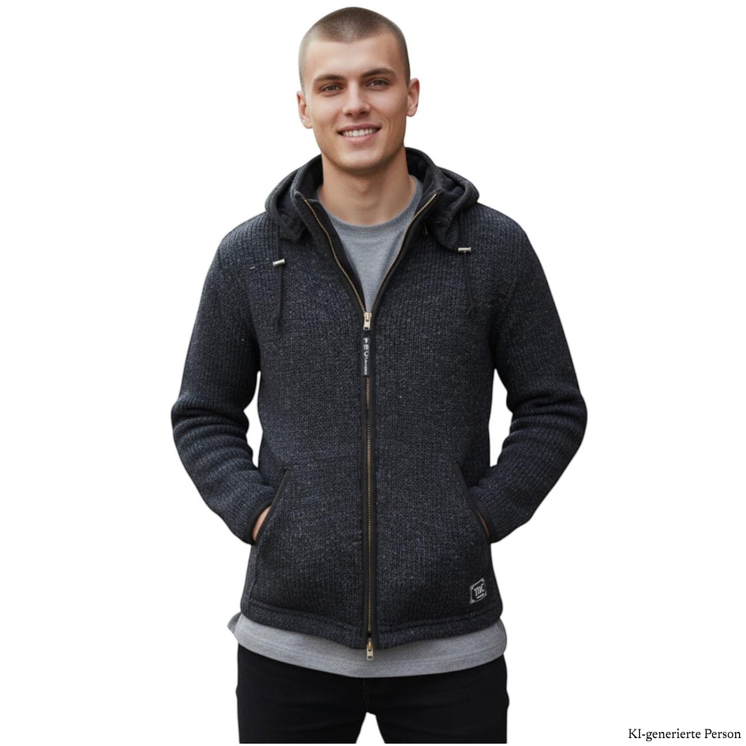 THC Schafwoll Strickjacke 509 KI-Generiert Model 1