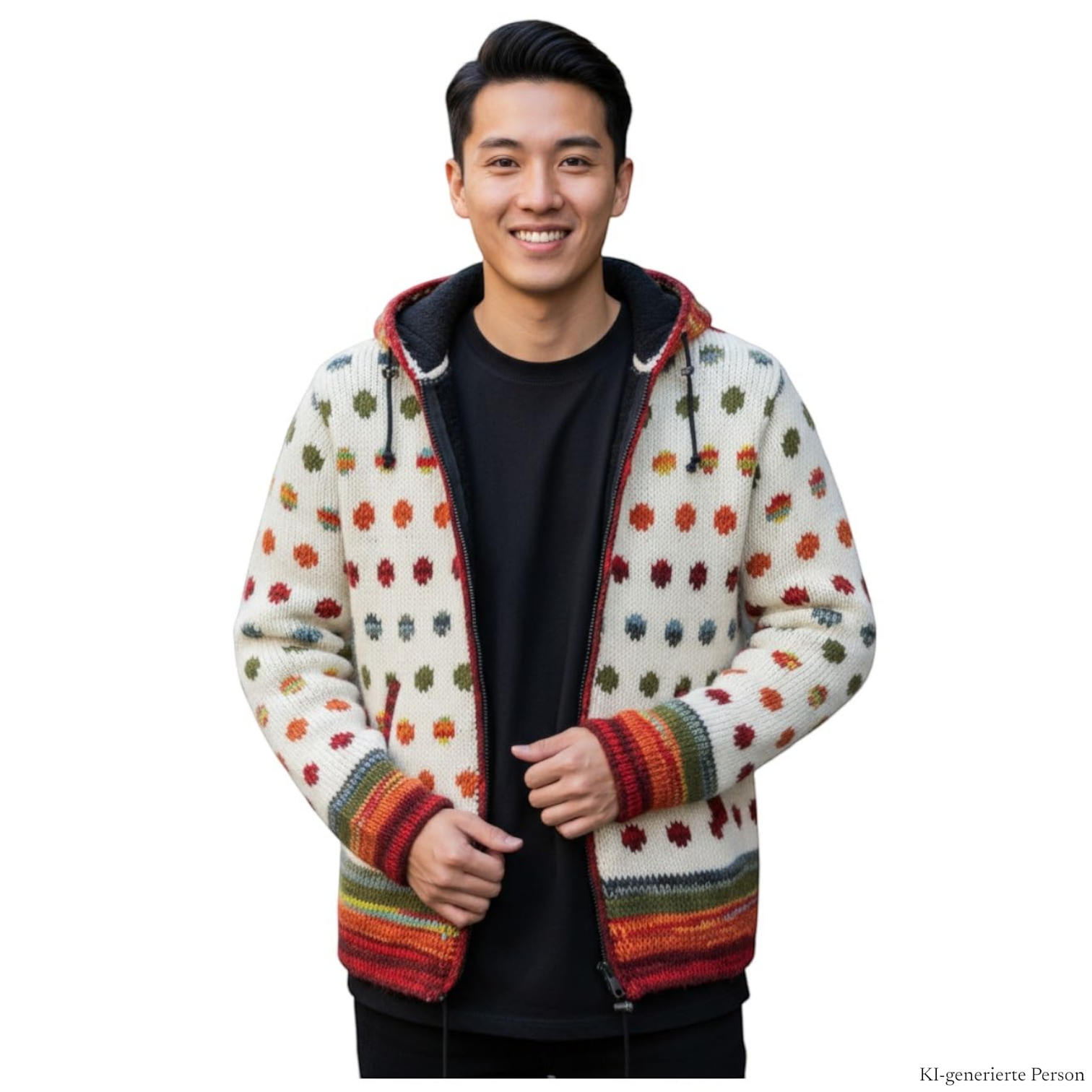 THC Schafwoll Strickjacke 840 KI-Generiert Model 2