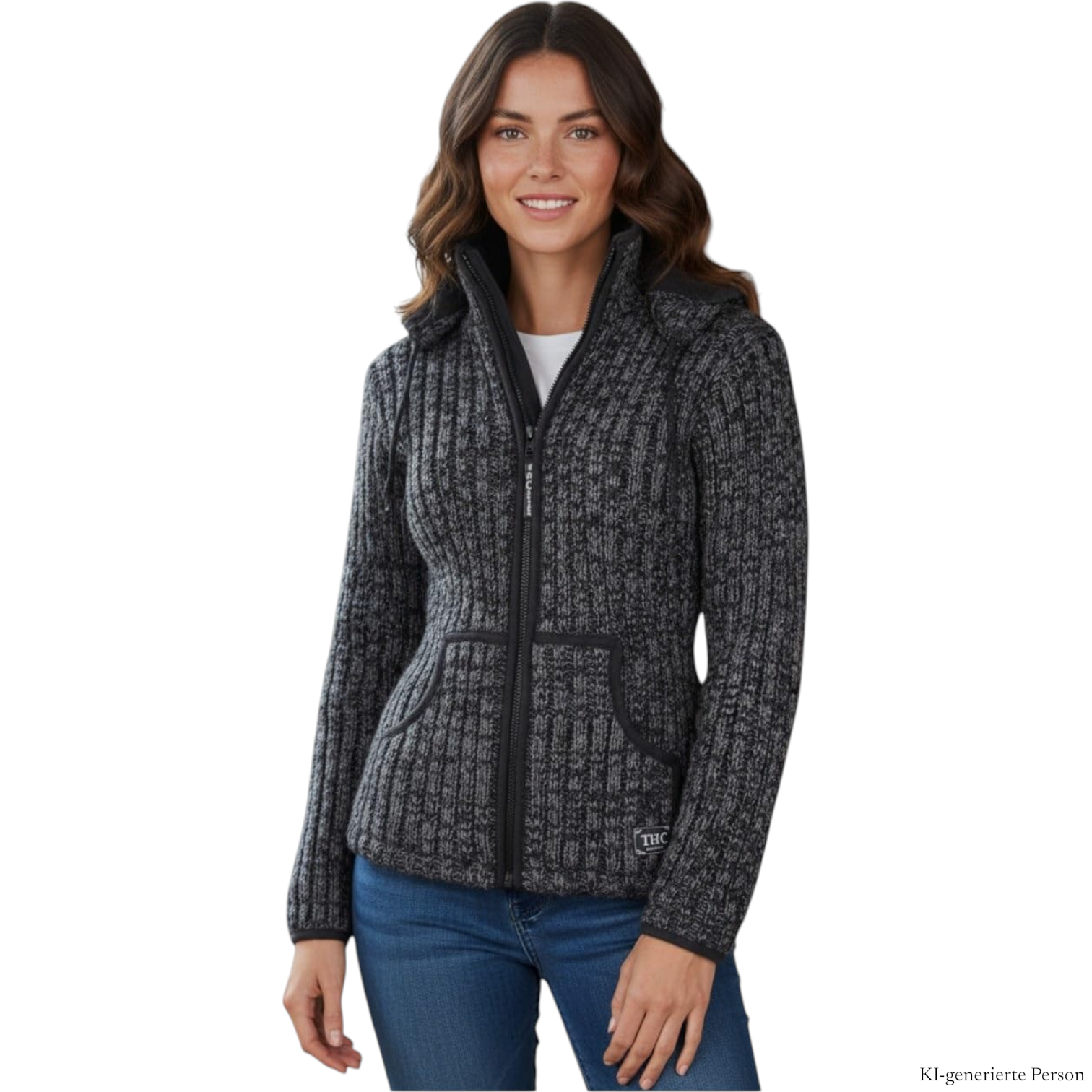 THC Schafwoll Strickjacke 714 KI-Generiert Model 1