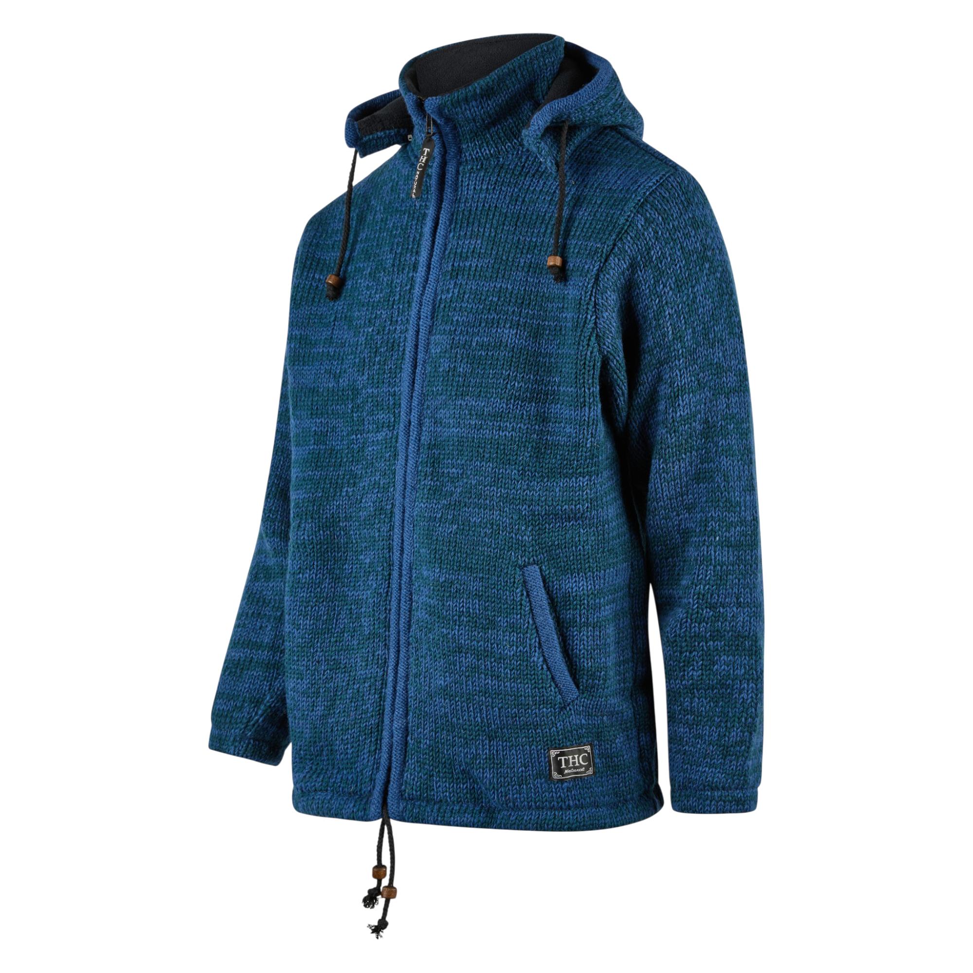 THC Schafwollstrickjacke blau 625