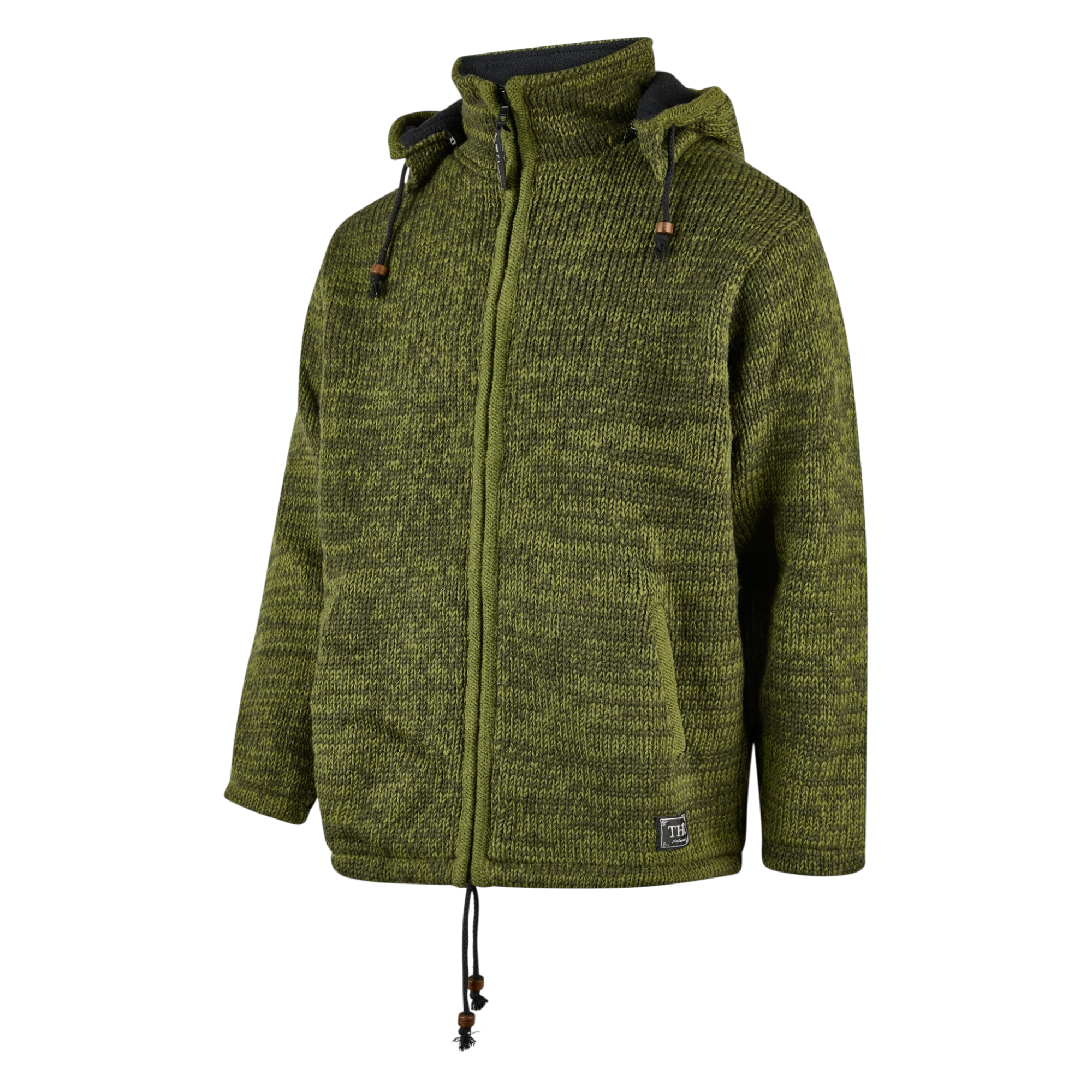 THC Schafwollstrickjacke 627 grün