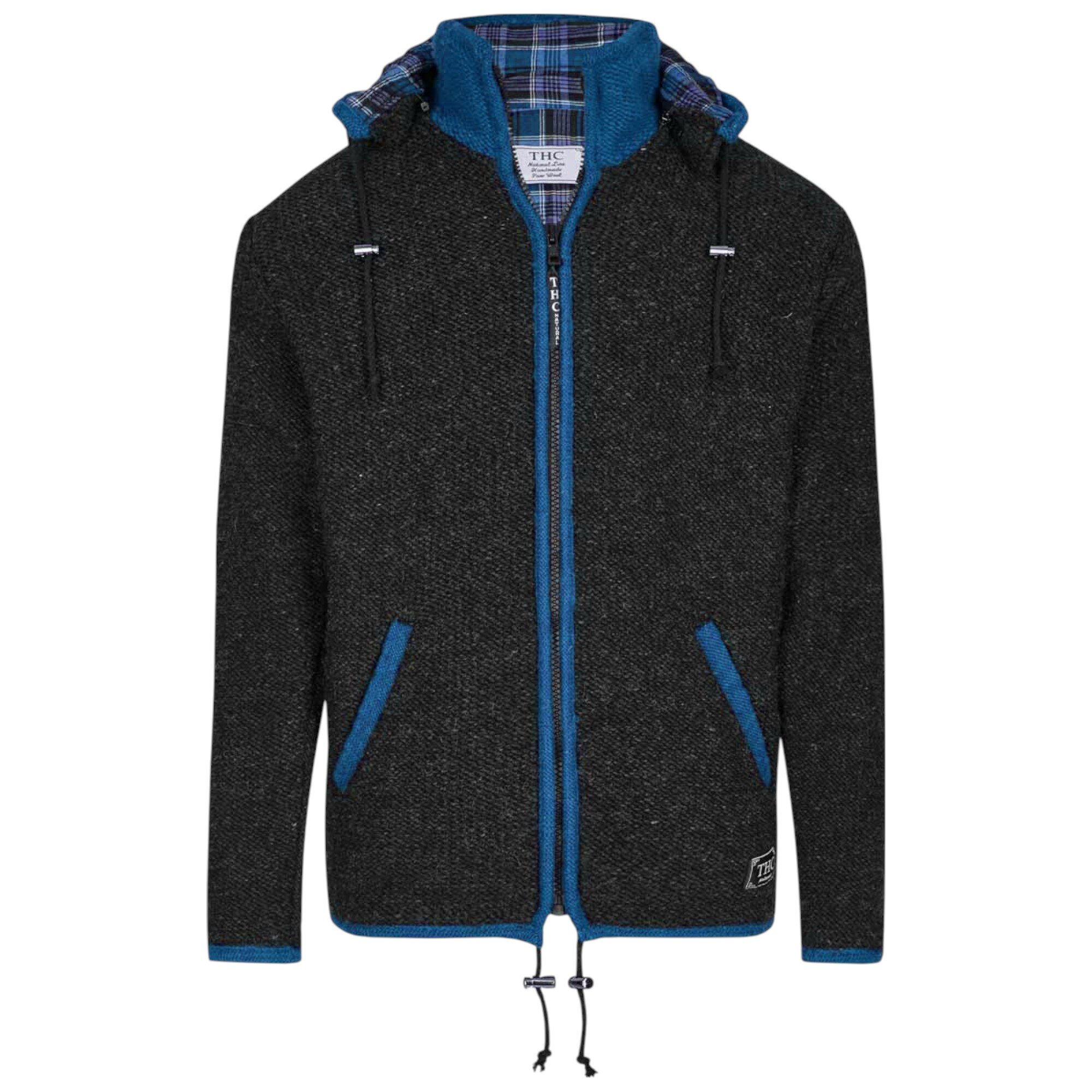 THC Strickjacke 808 Baumwollfutter schwarz blau