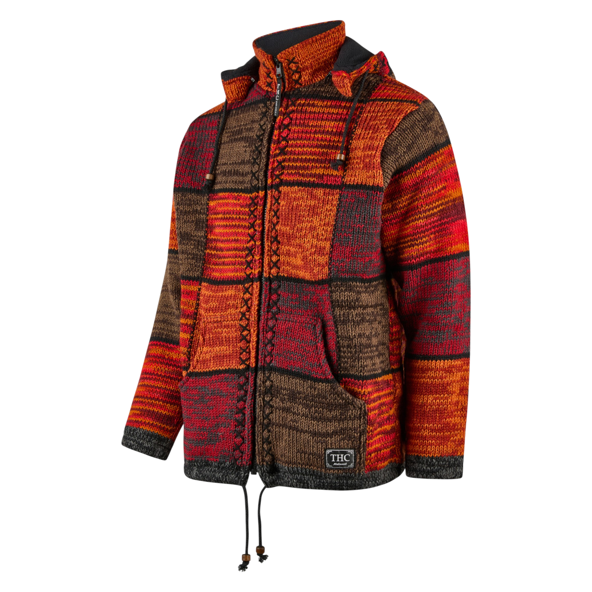 THC Strickjacke 815 rote Quadrate