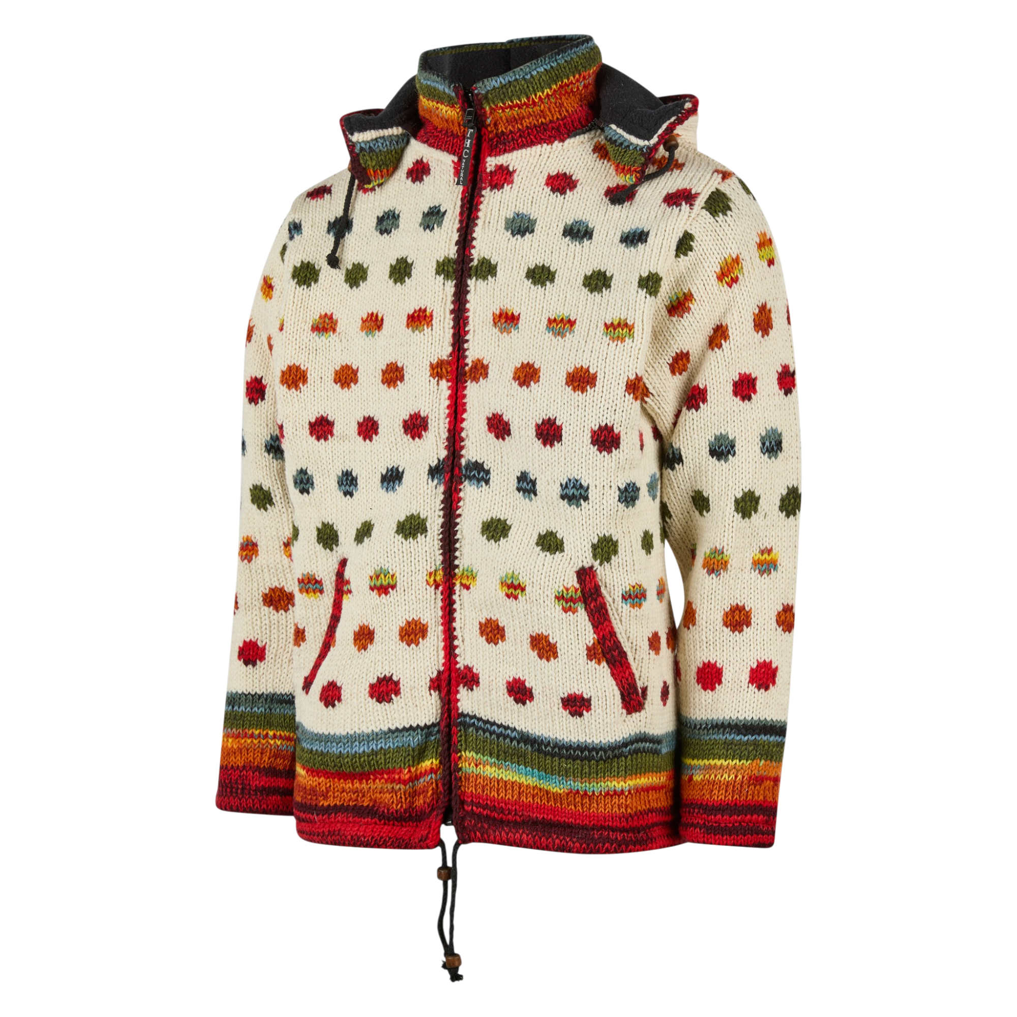 THC Schafwollstrickjacke 840 gepunktet
