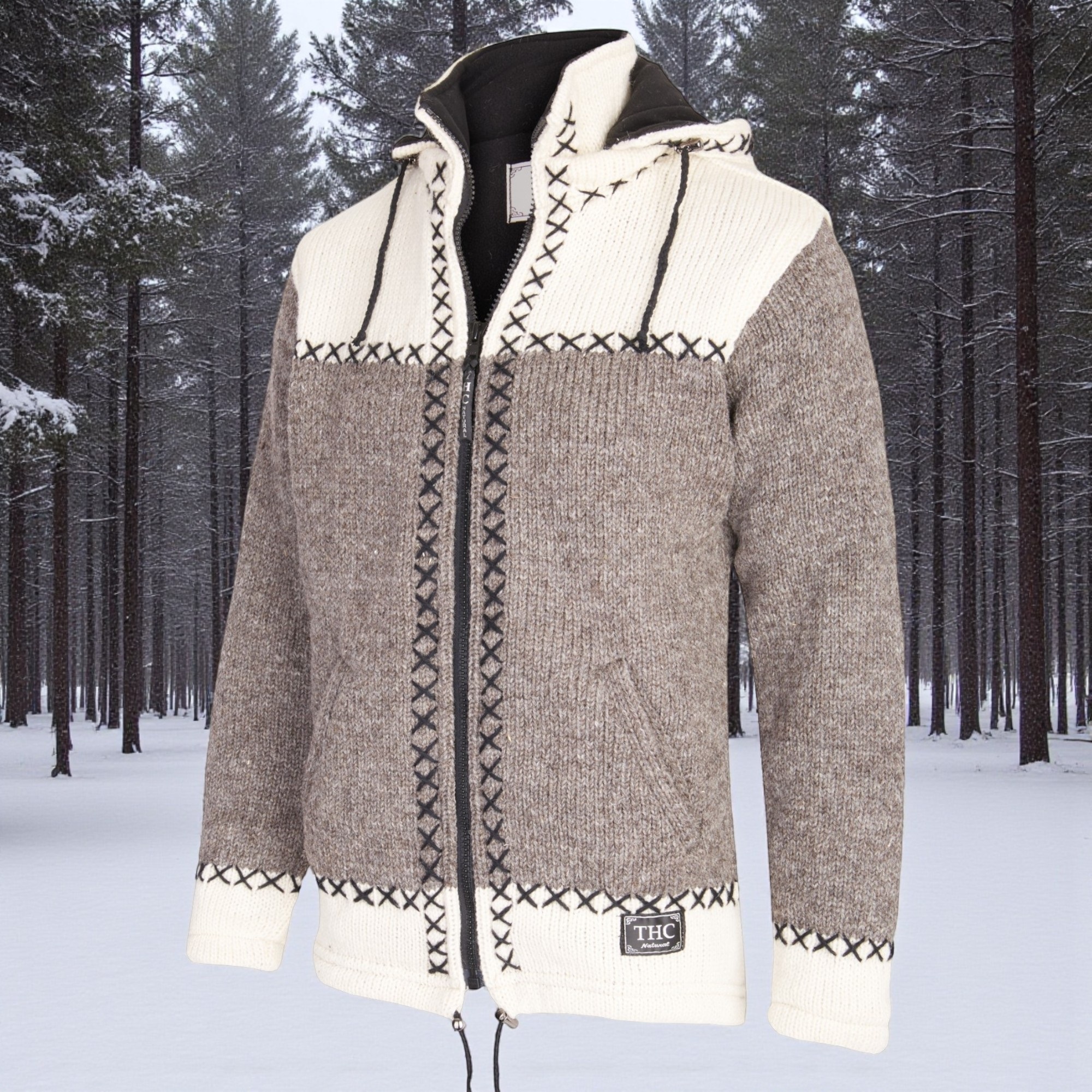 THC Schafwollstrickjacke beige weiß 507 4