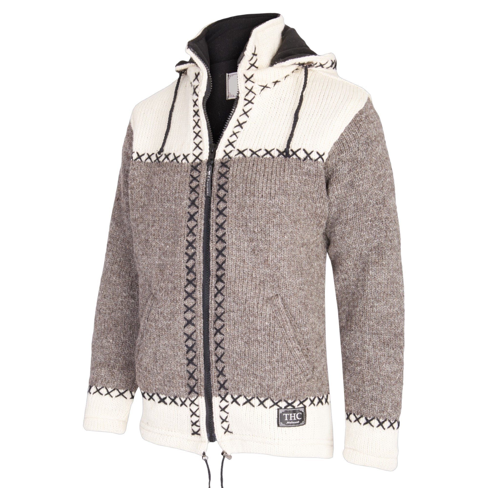 THC Schafwollstrickjacke beige weiß 507 3
