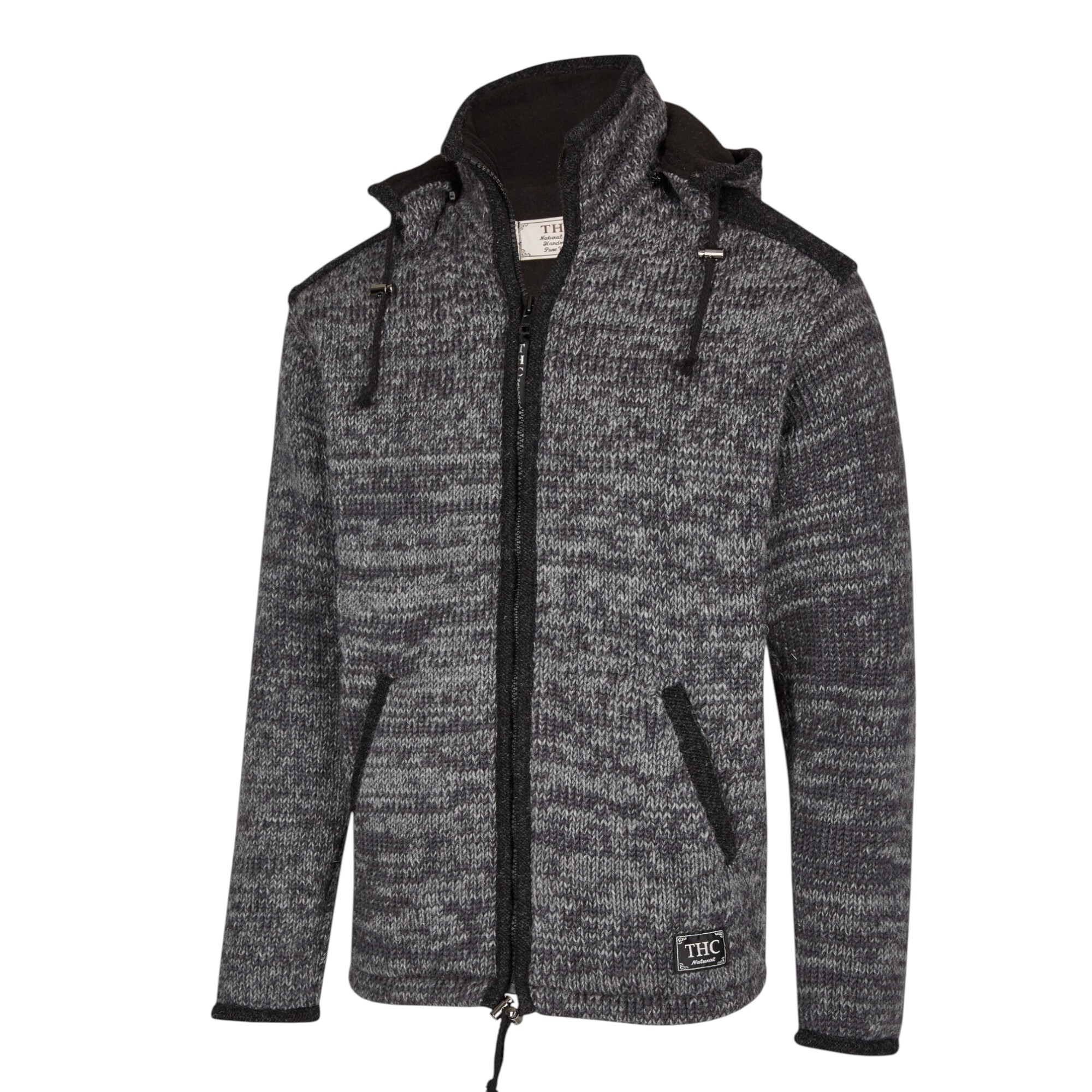 THC Schafwollstrickjacke anthrazit 809 seitlich