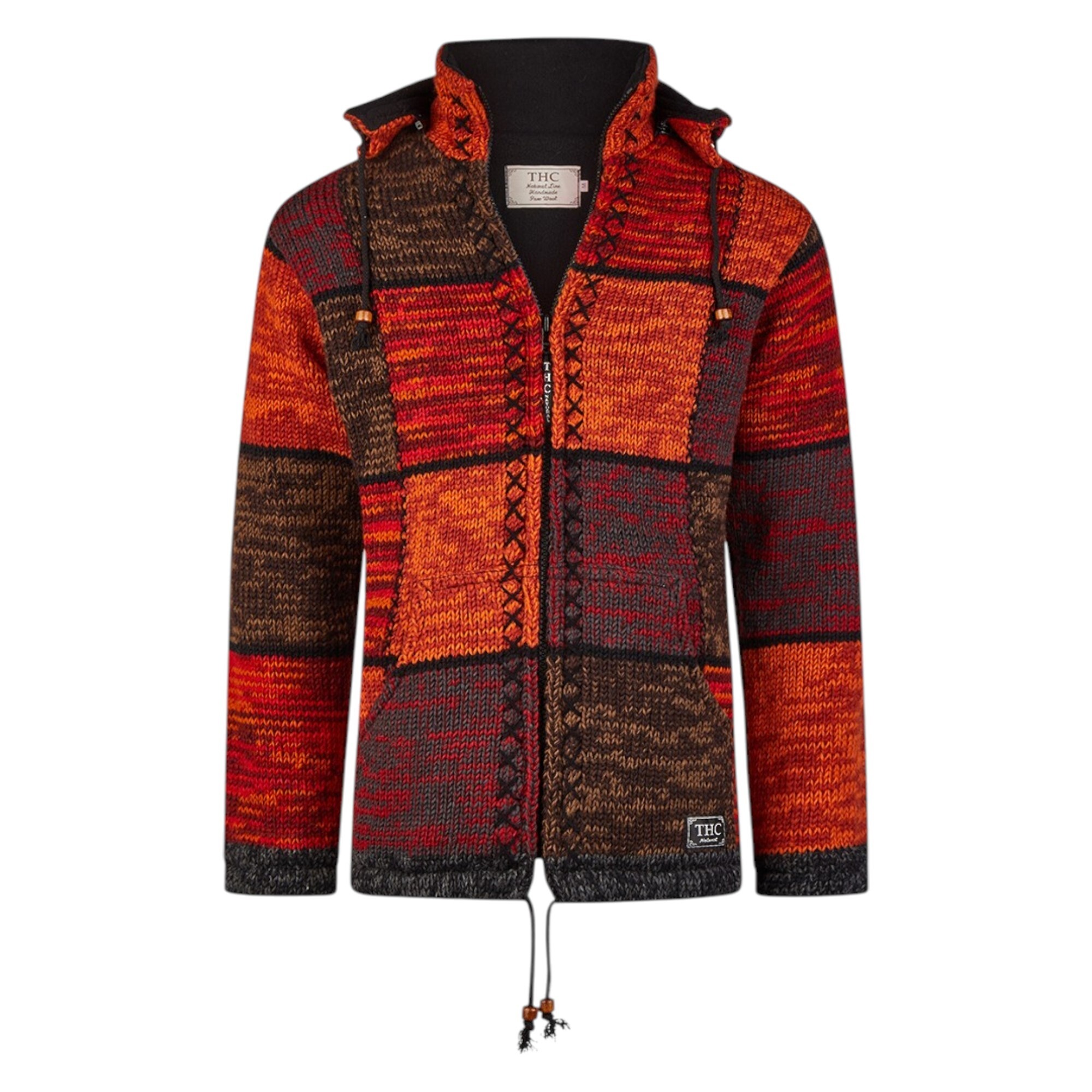 THC Strickjacke 815 rote Quadrate