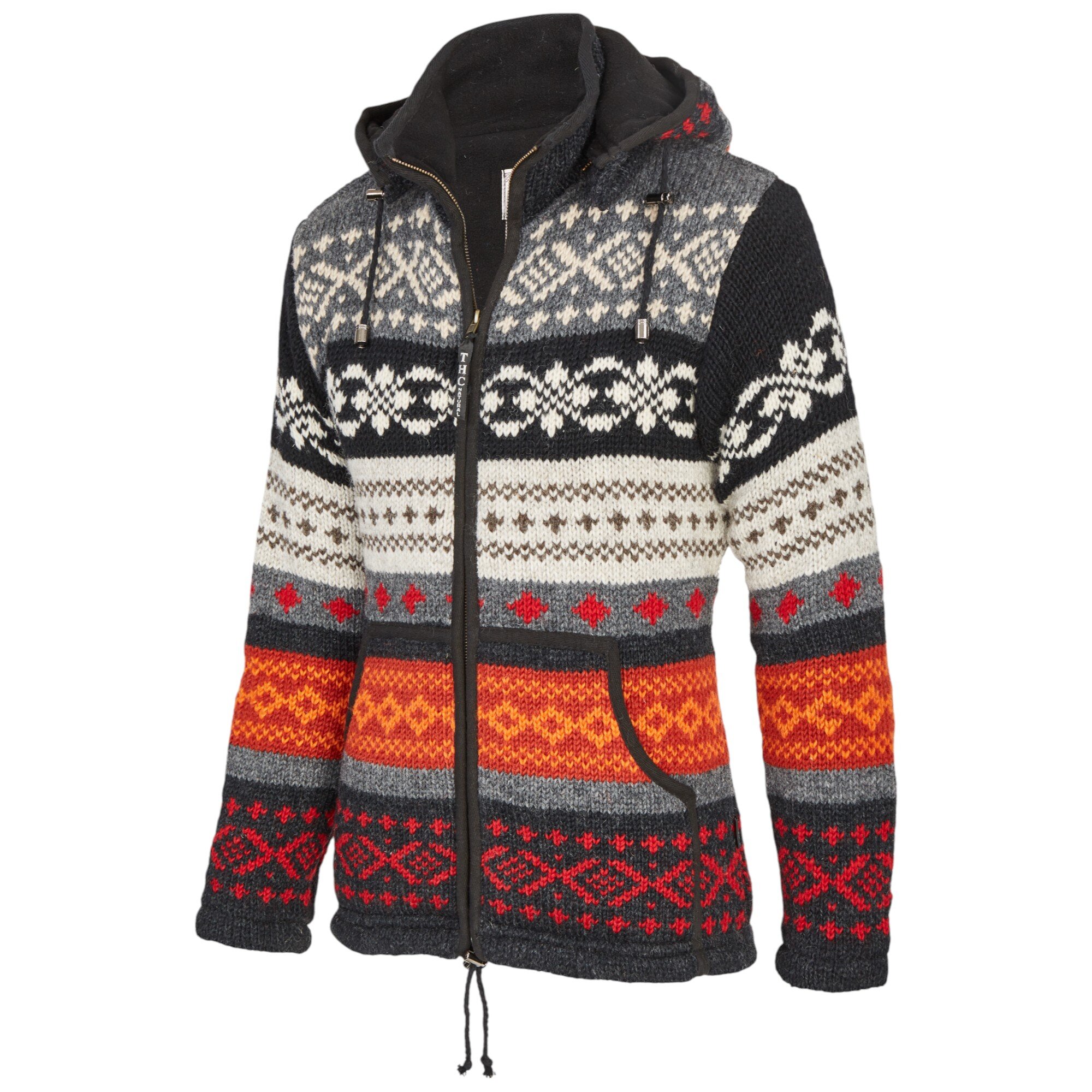 THC Schafwoll Strickjacke bunt gemustert (Modell 825)