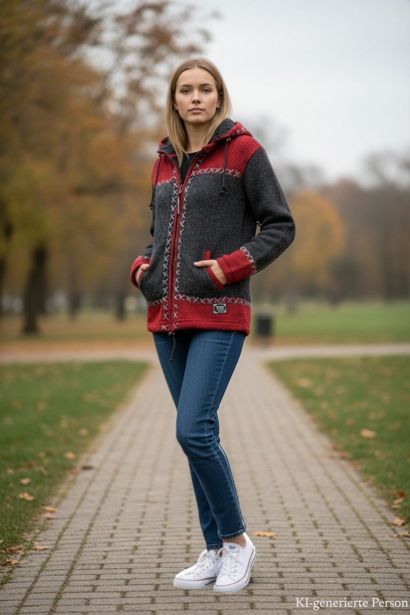 THC Schafwoll Strickjacke 512 KI-Generiert Model 2