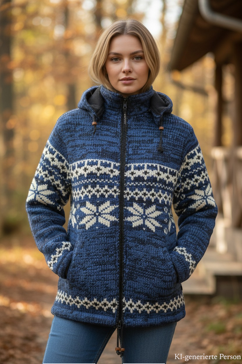THC Schafwoll Strickjacke 605 KI-Generiert Model 2