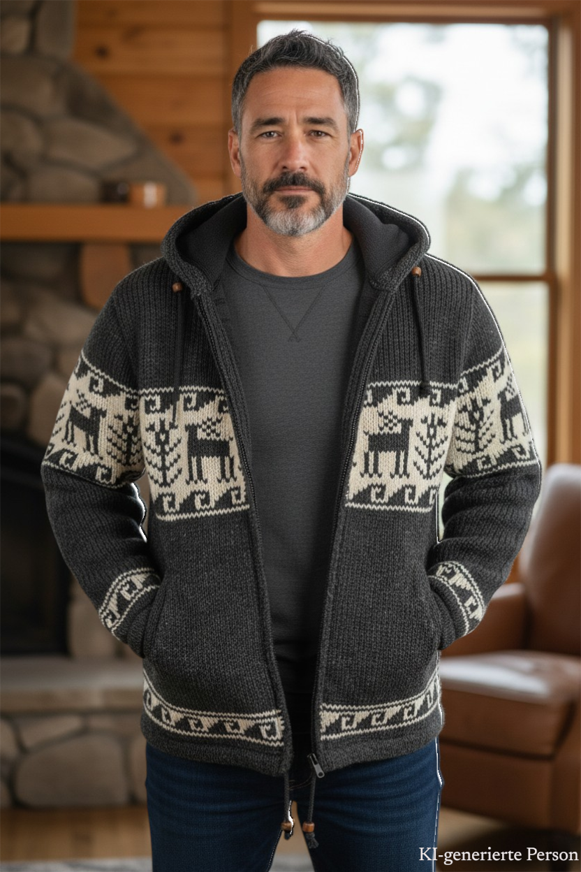 THC Schafwoll Strickjacke 606 KI-Generiert Model 2