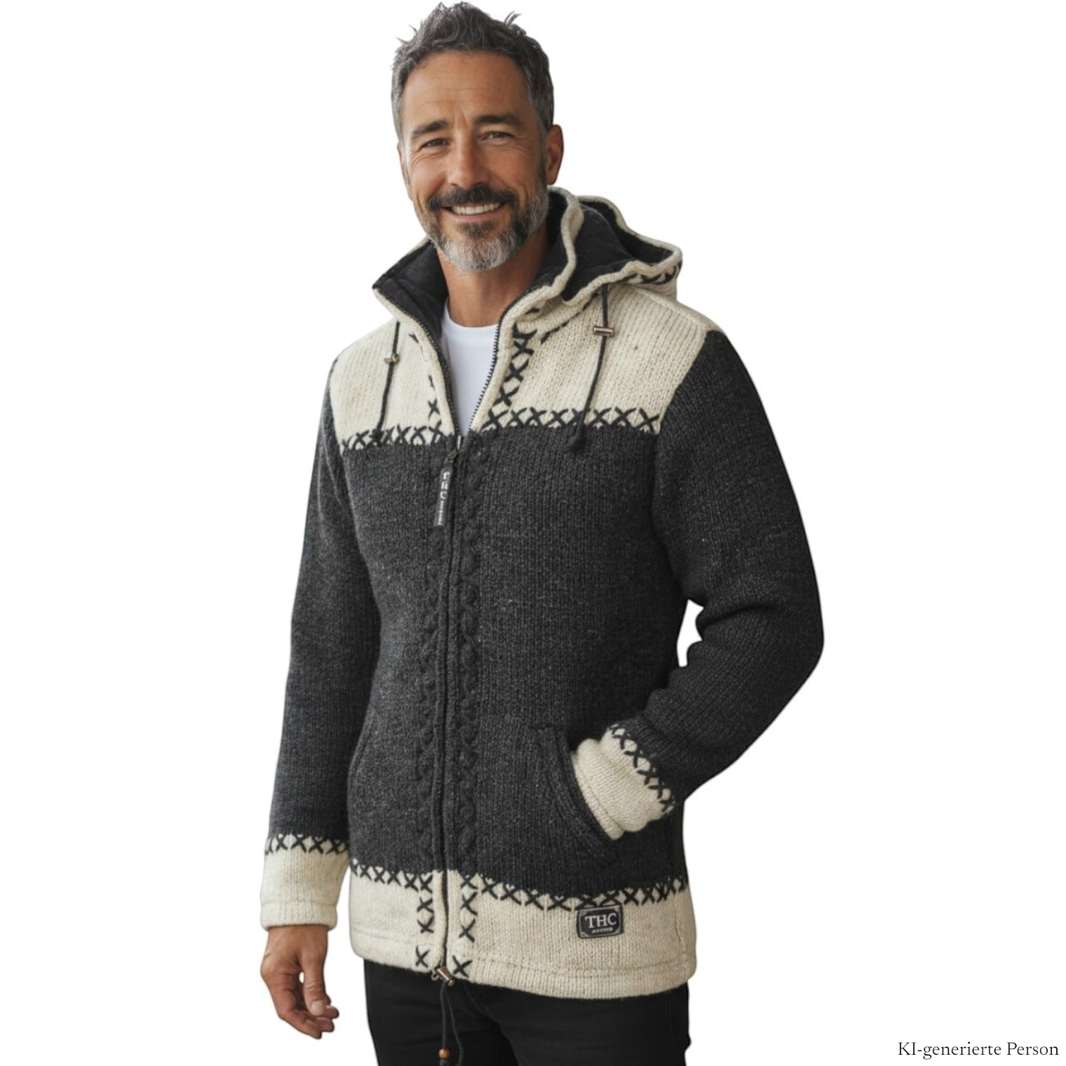 THC Schafwoll Strickjacke 511 KI-Generiert Model 1