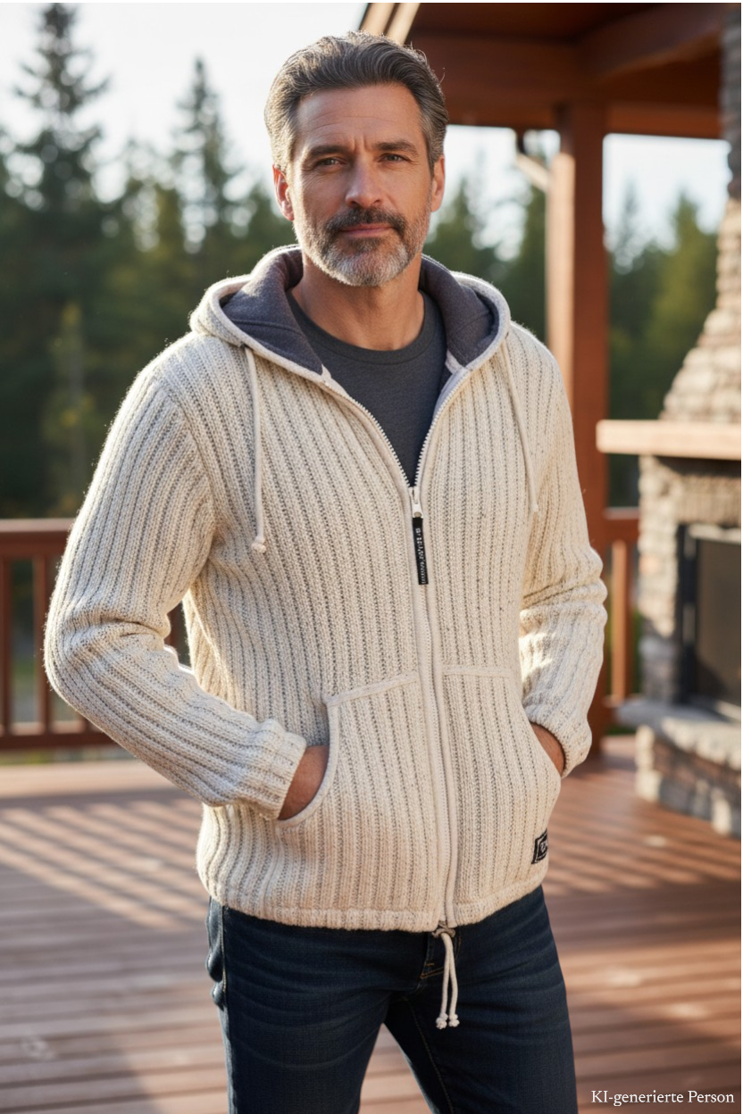 THC Schafwoll Strickjacke 713 KI-Generiert Model 2