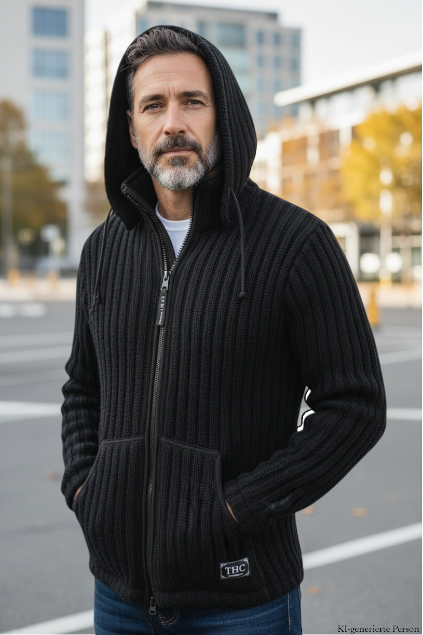 THC Schafwoll Strickjacke 721 KI-Generiert Model 1
