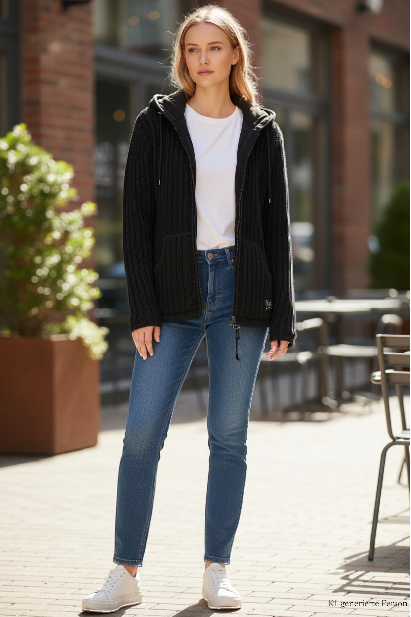 THC Schafwoll Strickjacke 721 KI-Generiert Model 2