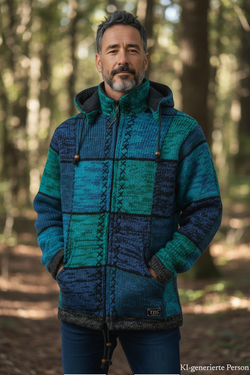 THC Schafwoll Strickjacke 806 KI-Generiert Model 1