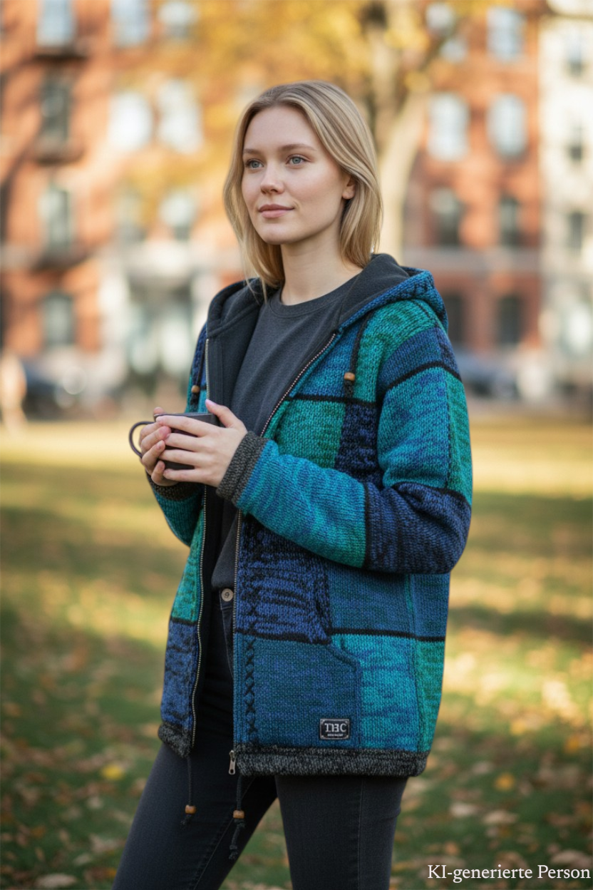 THC Schafwoll Strickjacke 806 KI-Generiert Model 2