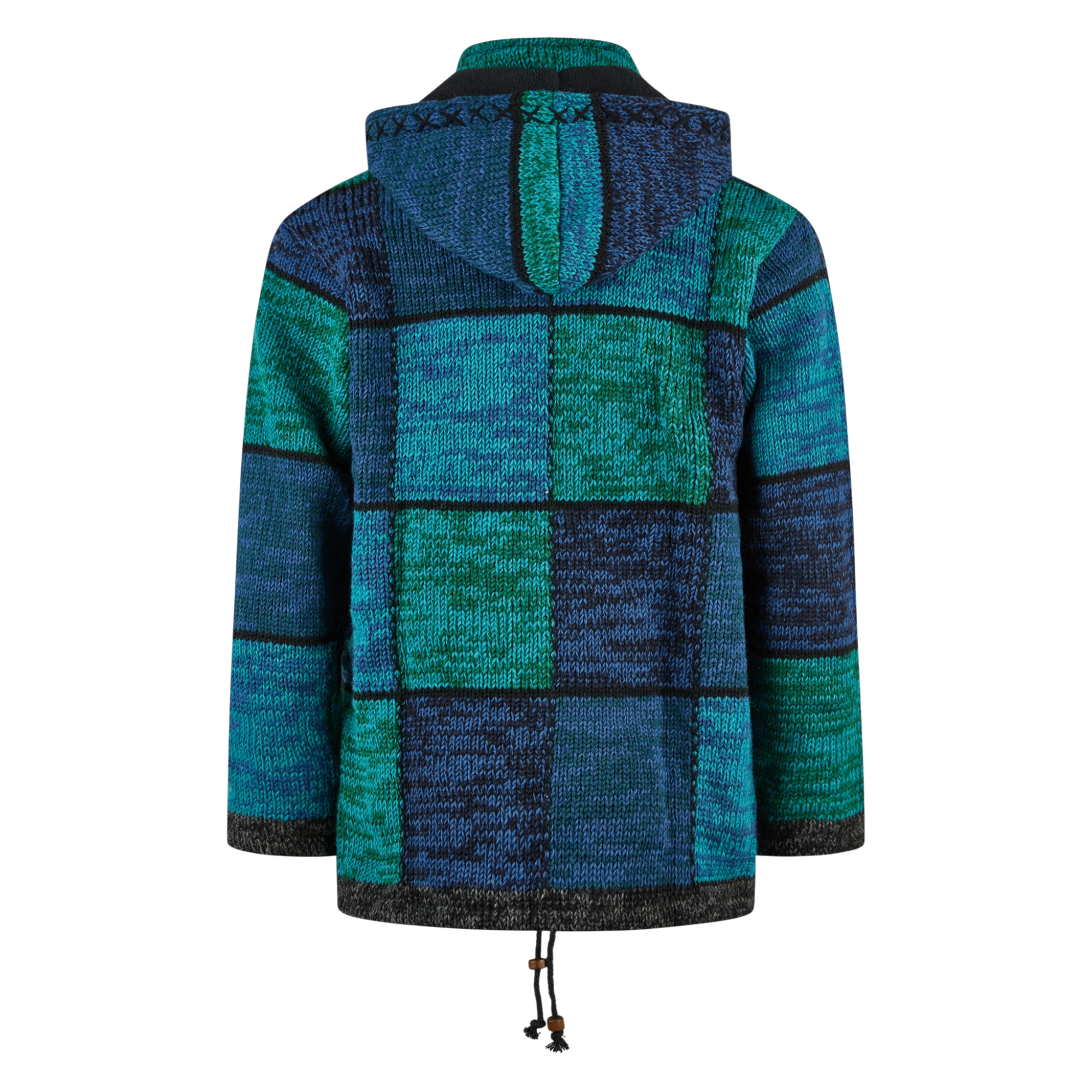 Schafwollstrickjacke blaue Quadrate 806 – Bild 3