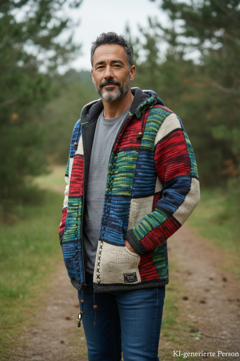 THC Schafwoll Strickjacke 803 KI-Generiert Model 2